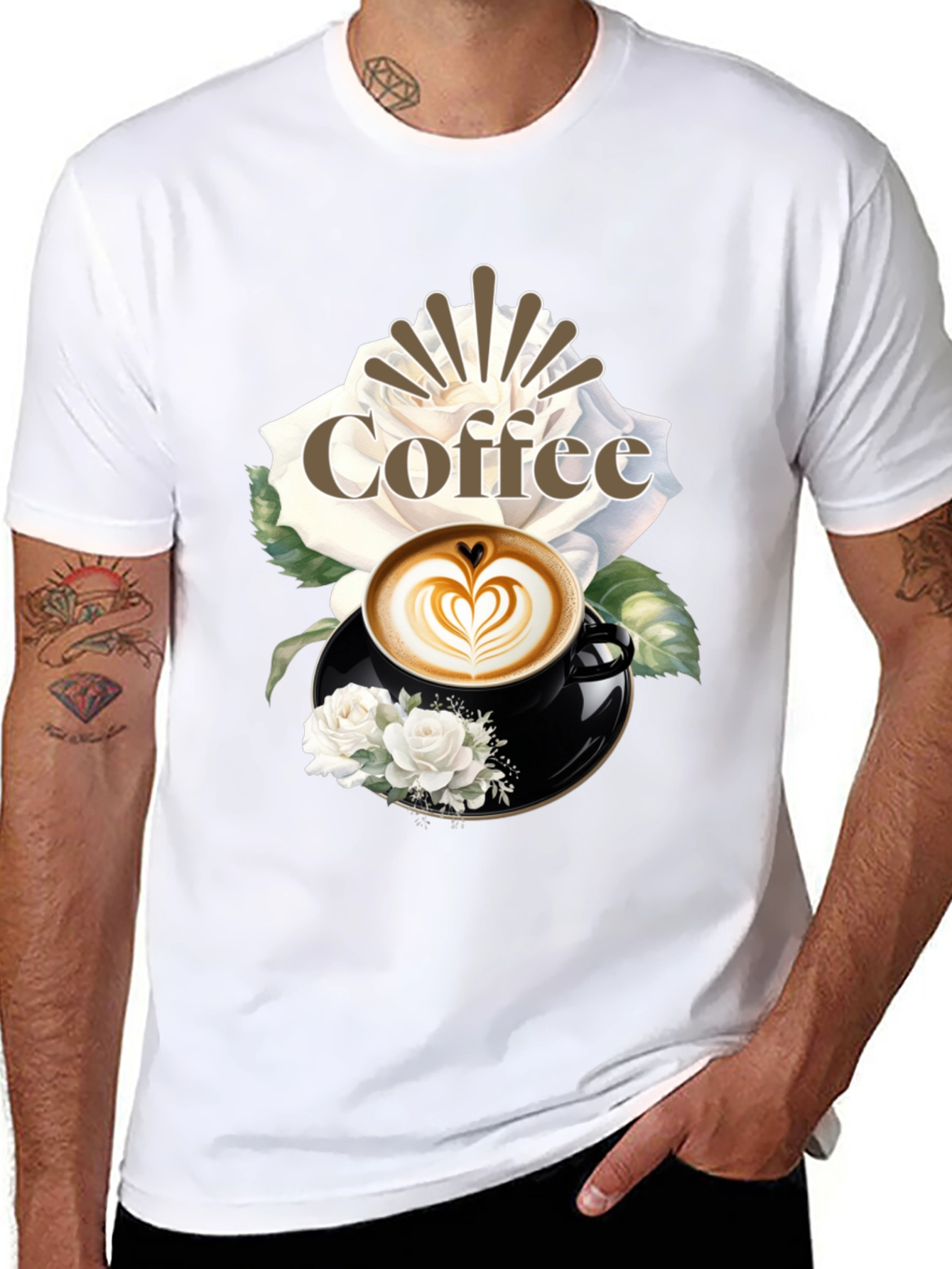 Coffee & Roses Graphic T-Shirt
