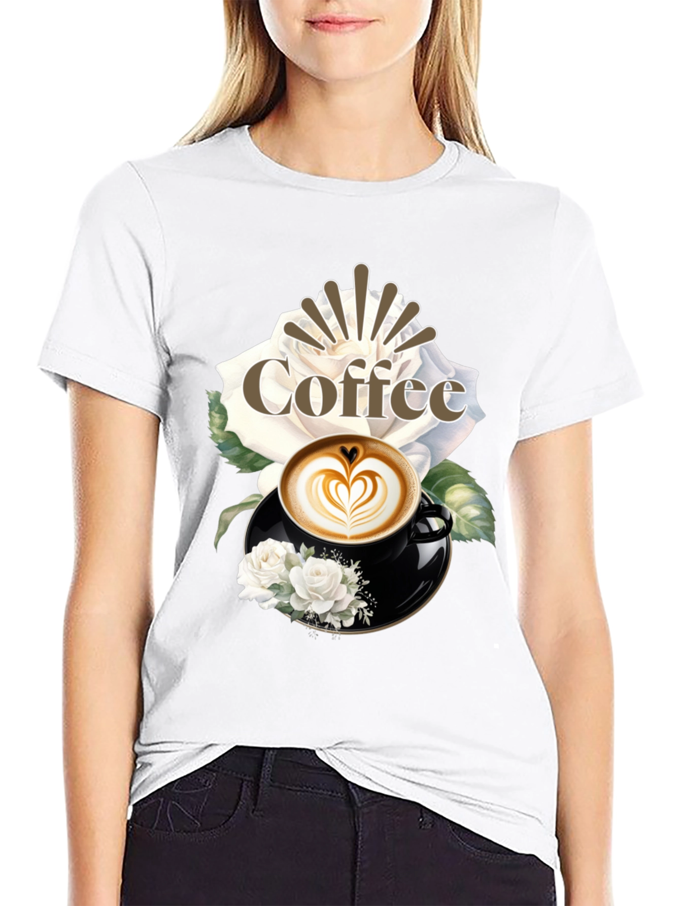 Coffee & Roses Graphic T-Shirt