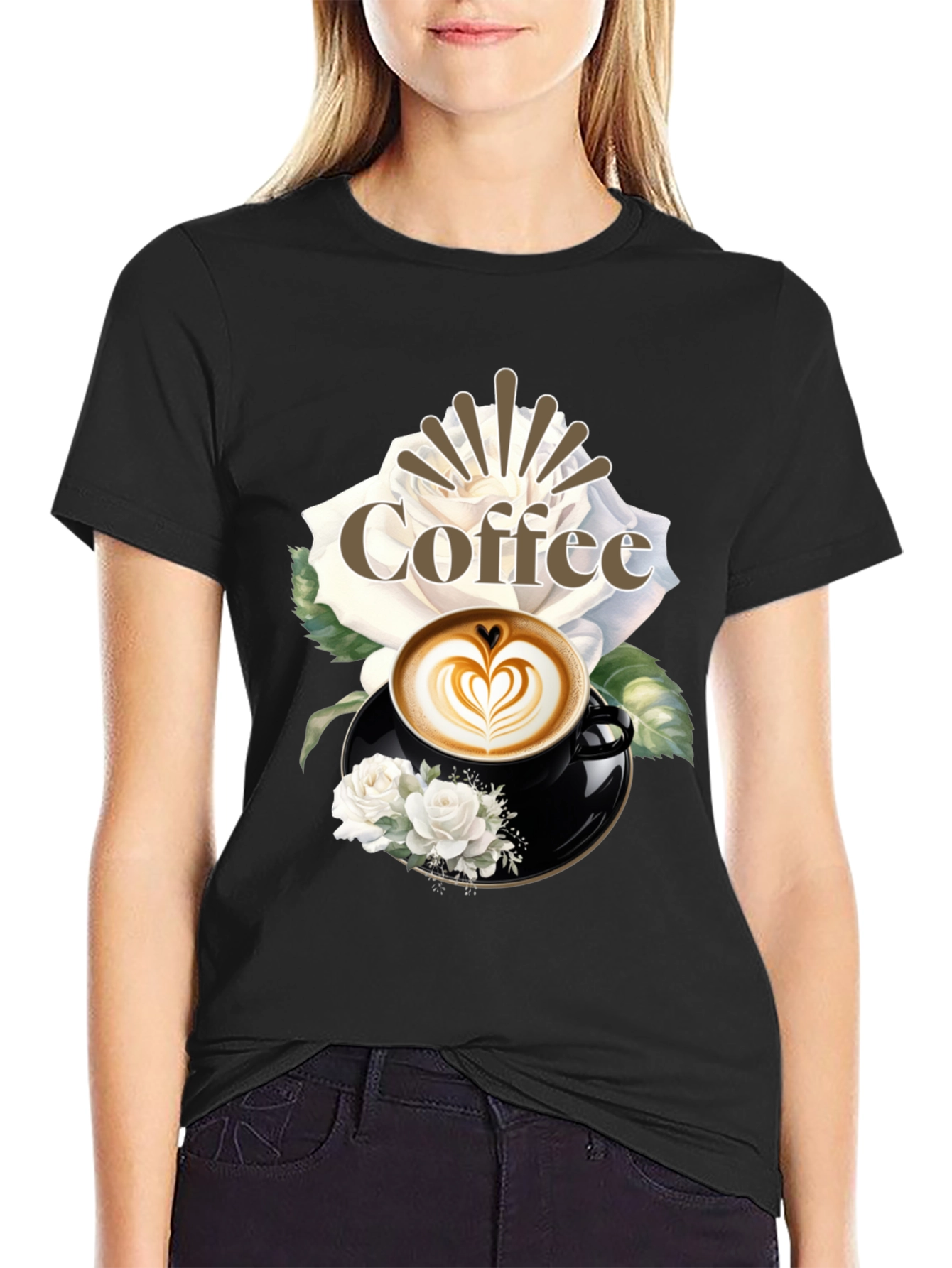 Coffee & Roses Graphic T-Shirt
