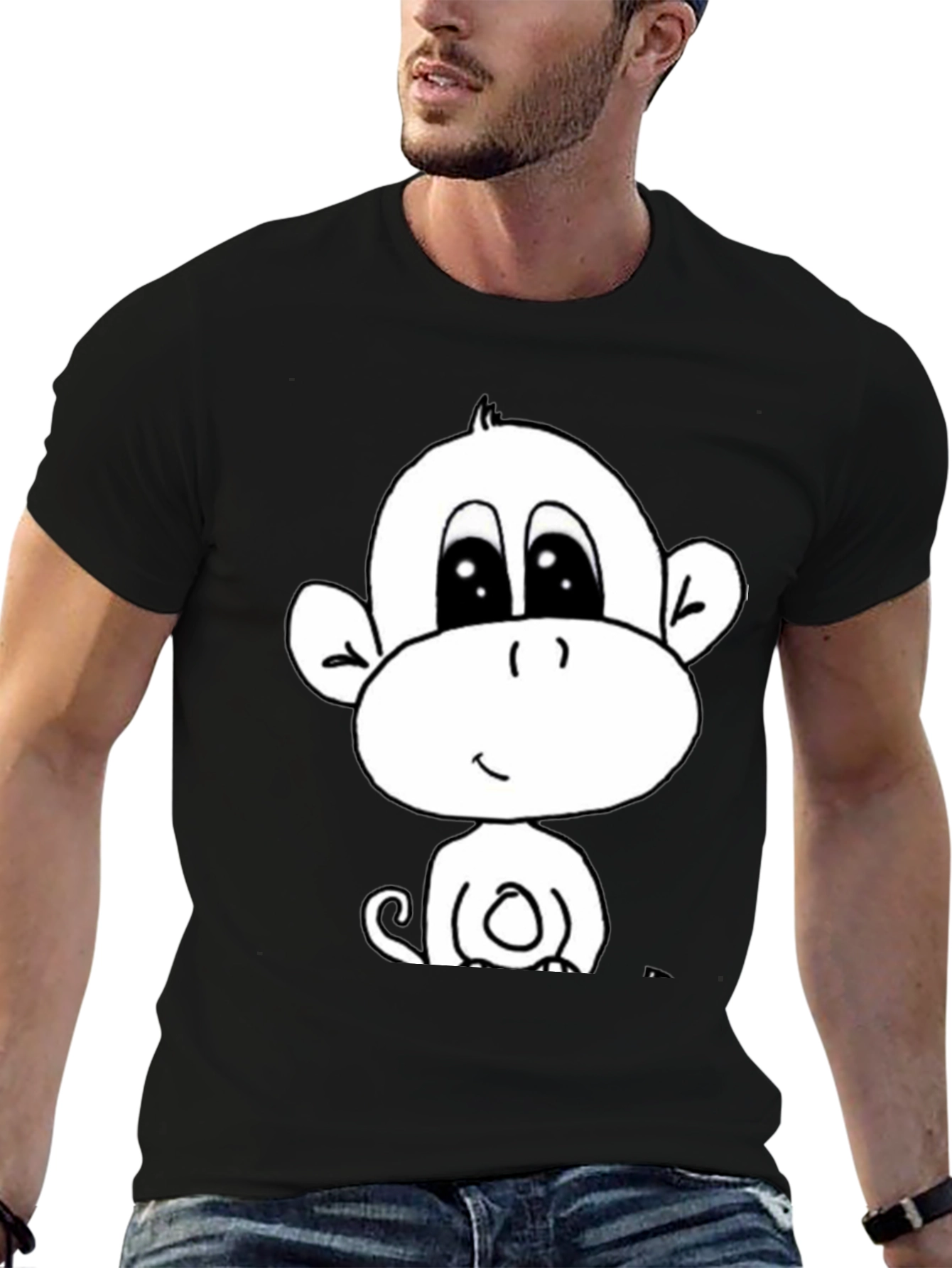 Cute Monkey Graphic Tee - Soft Cotton Blend