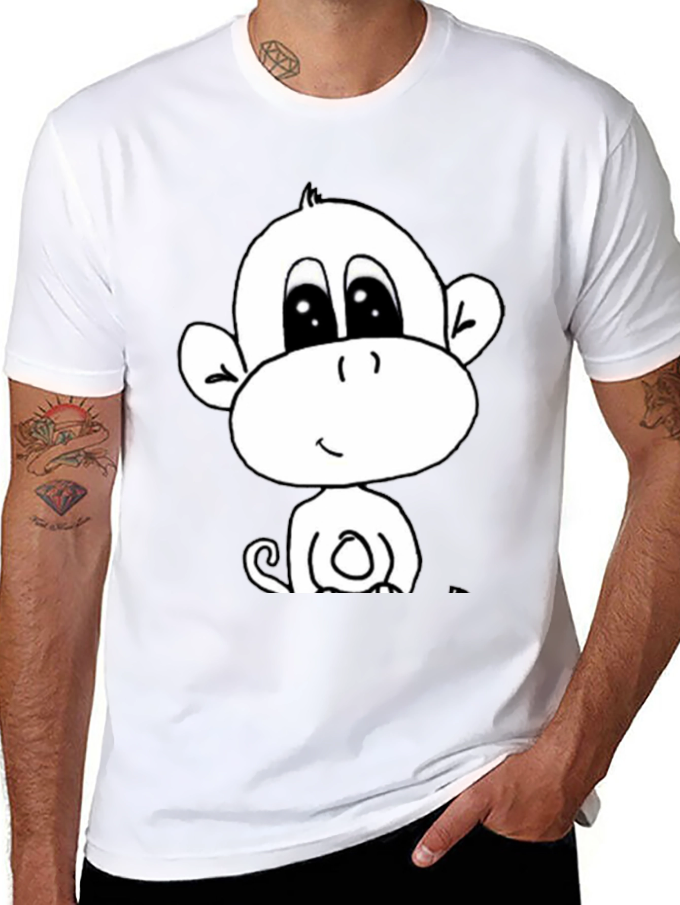 Cute Monkey Graphic Tee - Soft Cotton Blend