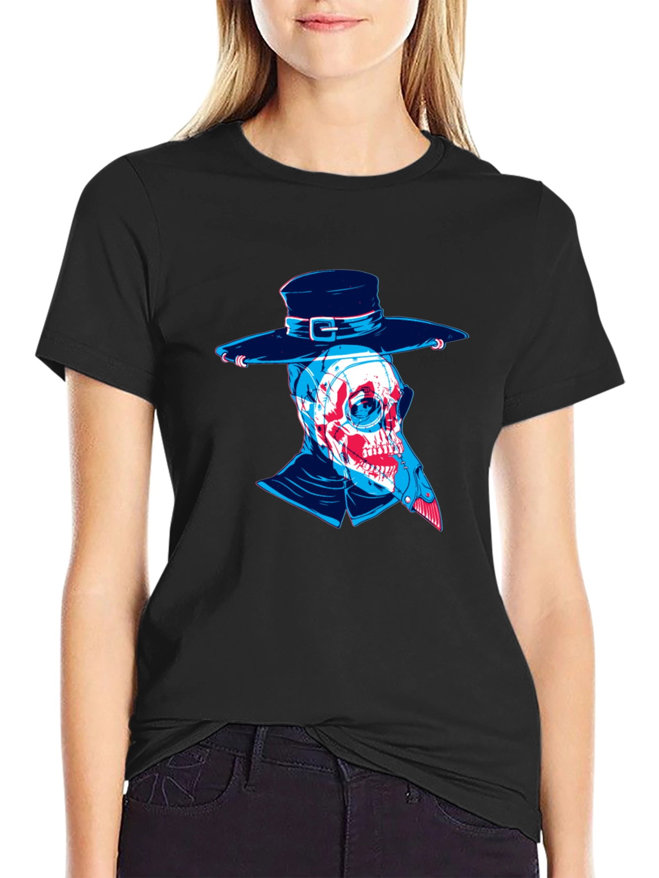Plague Doctor Skull Graphic Tee - Unique Design
