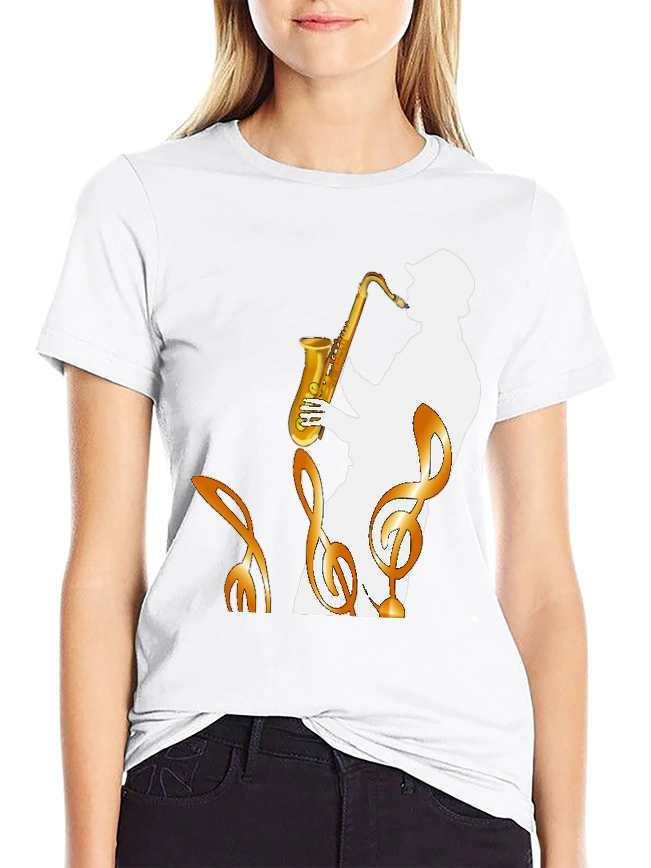 Saxophone Player Graphic Tee - Cool Jazz Music Shirt
