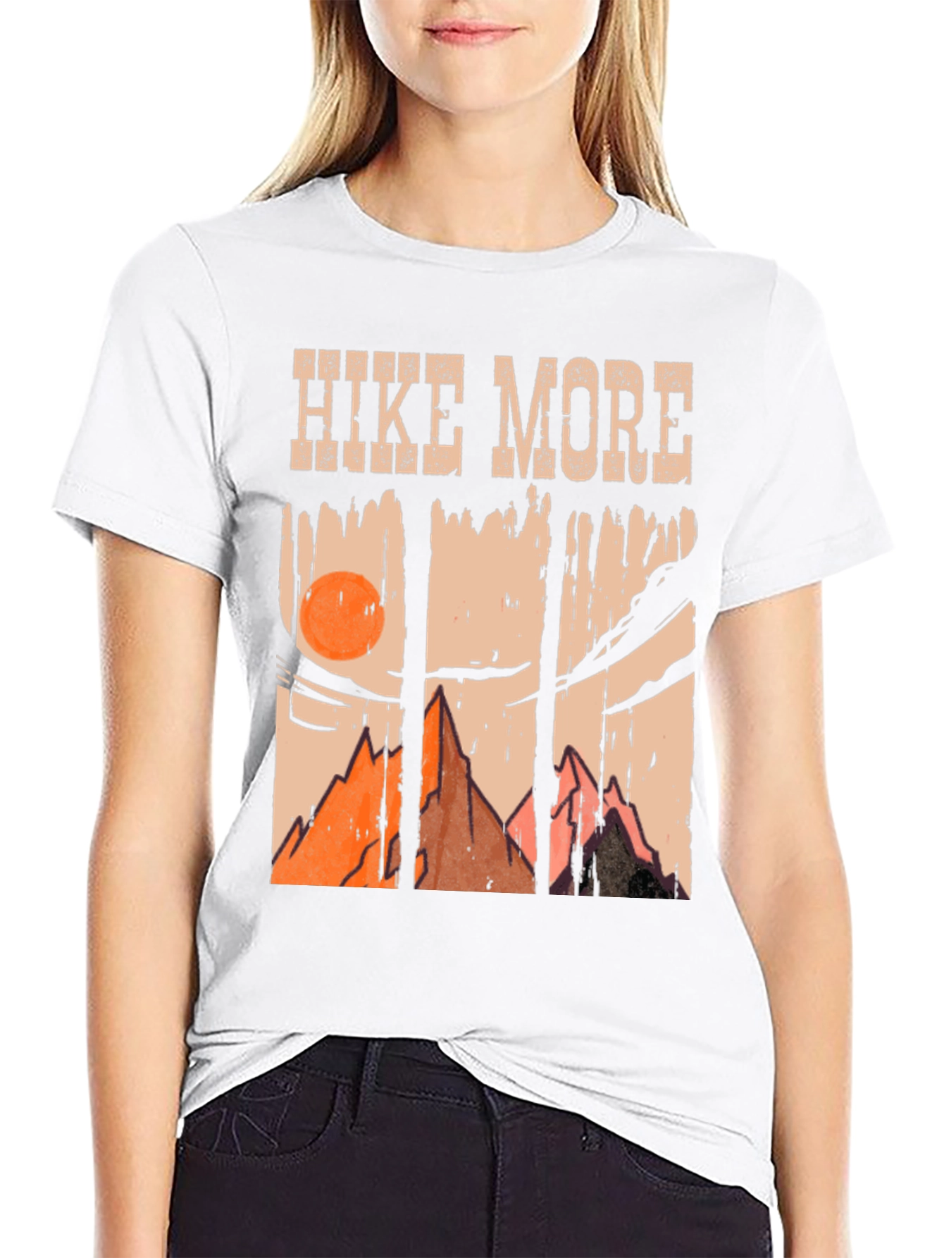 Hike More Mountain Scene Graphic T-Shirt
