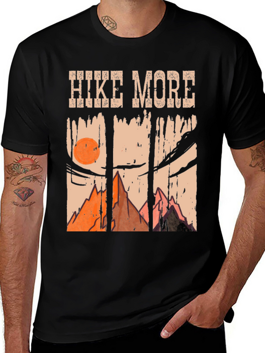 Hike More Mountain Scene Graphic T-Shirt