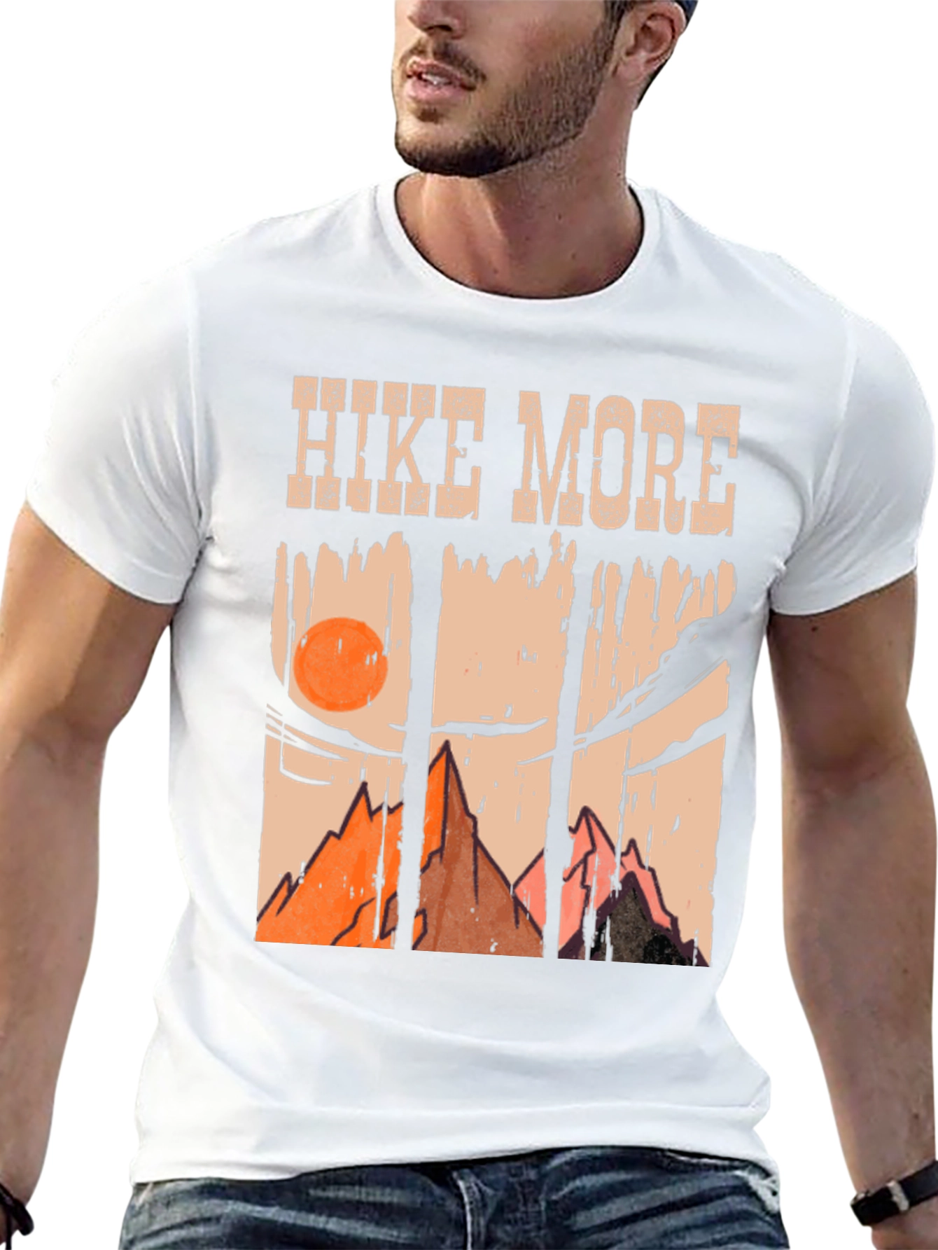 Hike More Mountain Scene Graphic T-Shirt