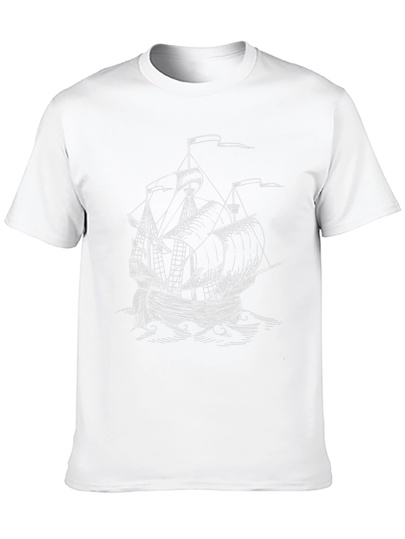Classic Black Pirate Ship Graphic Tee