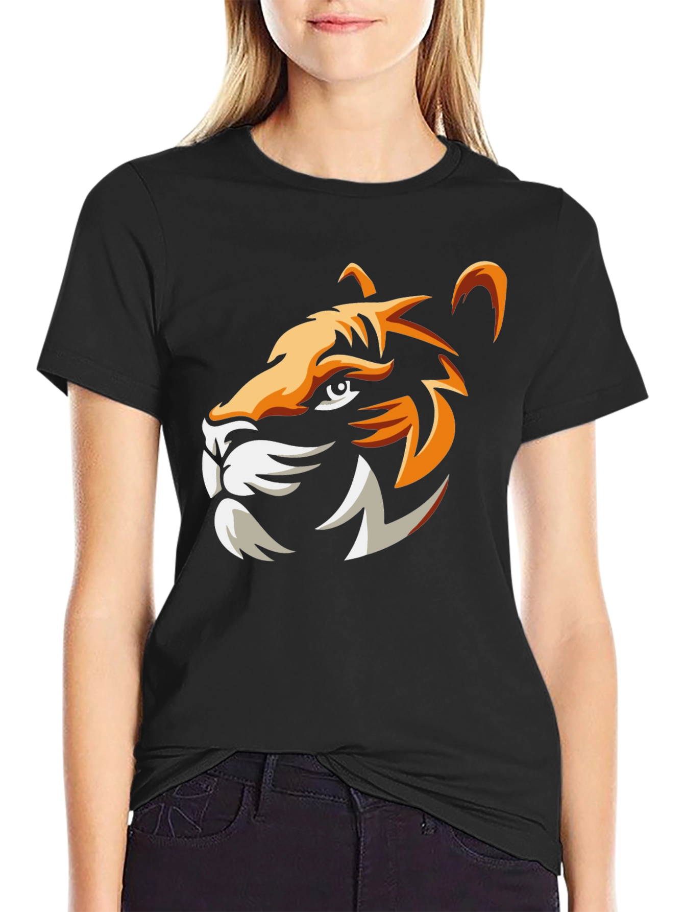 Tiger Graphic Black T-Shirt - Stylish Mens Tee