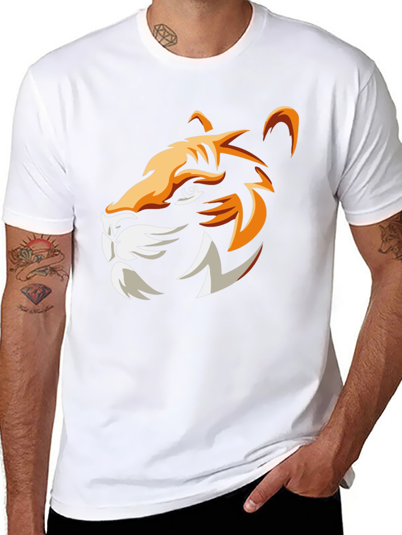 Tiger Graphic Black T-Shirt - Stylish Mens Tee