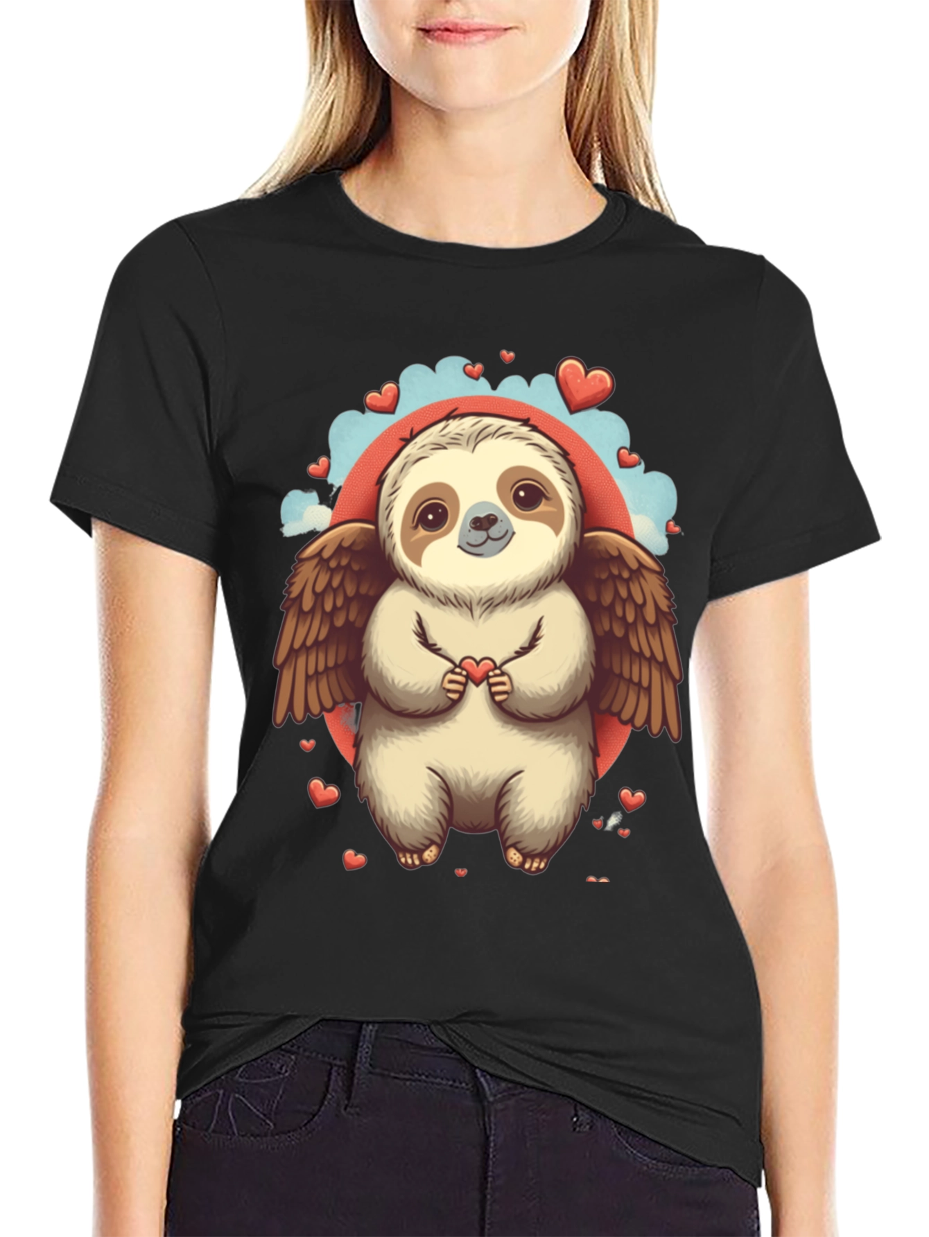 Sloth Angel Valentines Day T-Shirt