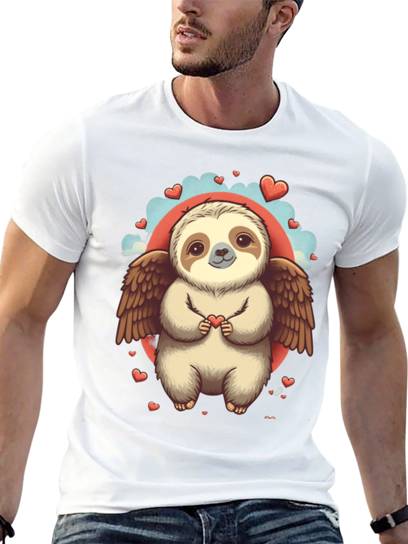 Sloth Angel Valentines Day T-Shirt
