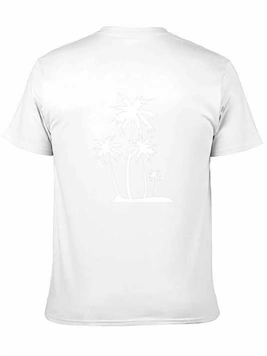 Tropical Palm Tree Graphic Tee - Black Cotton Comfort