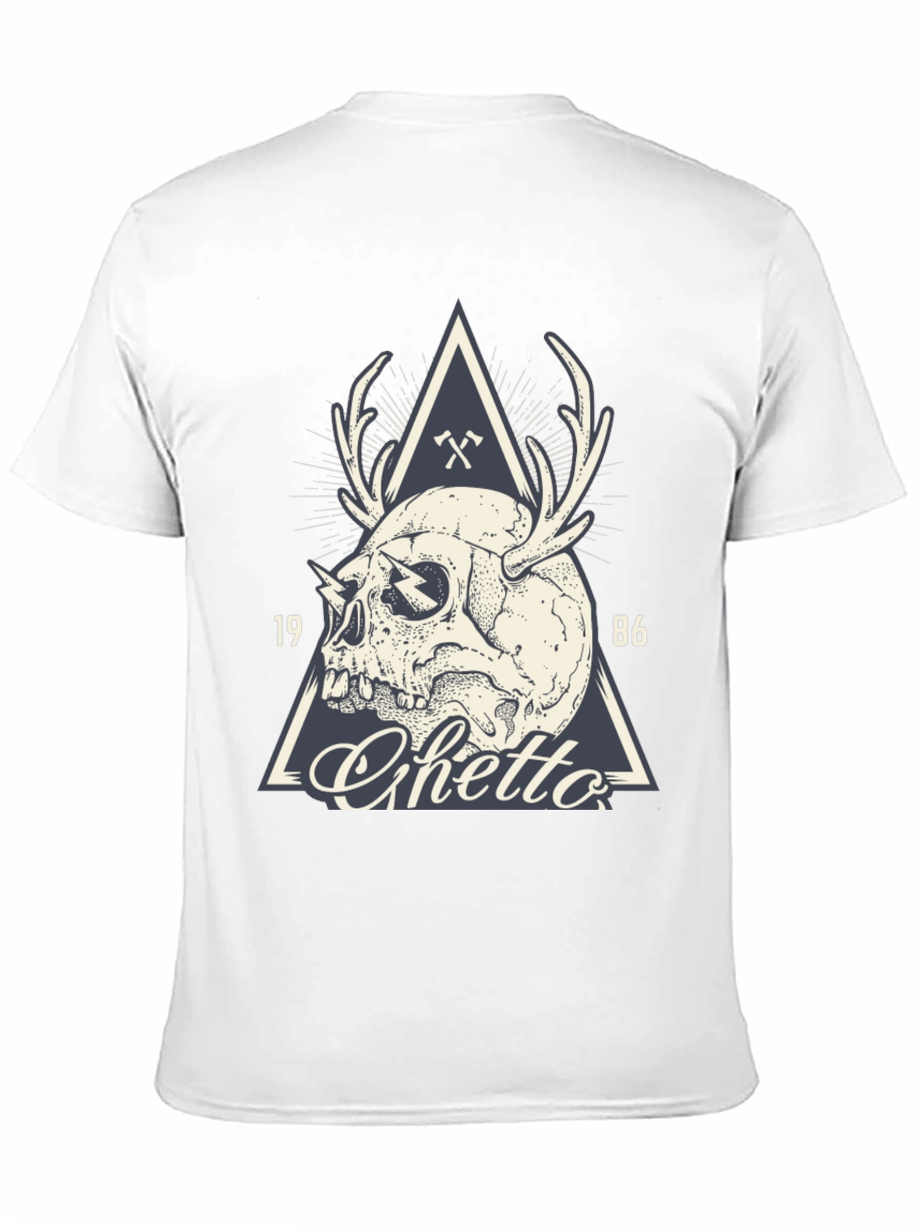 Skull & Antler Graphic Tee - Ghetto 1986 Design