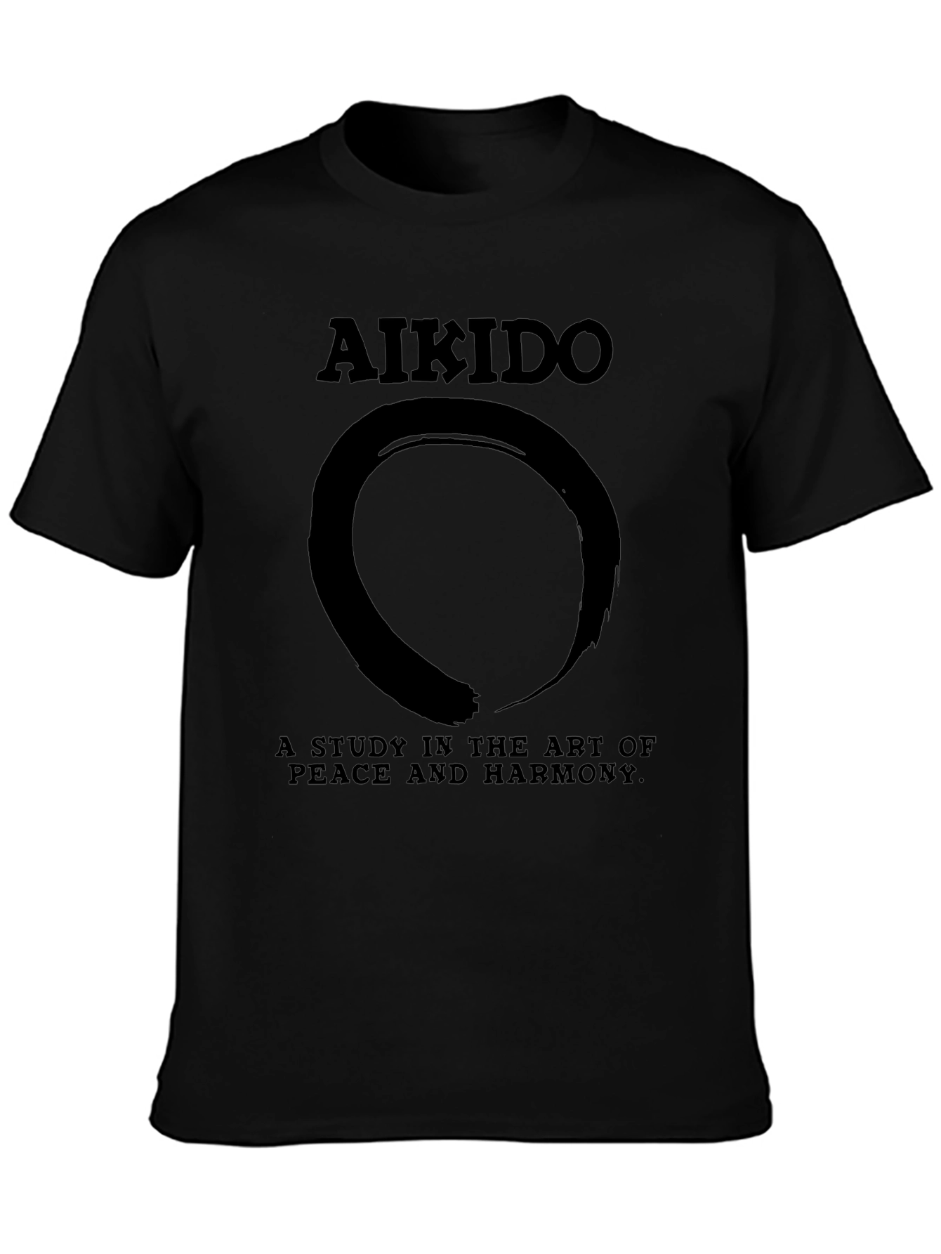 Aikido Zen Circle Black T-Shirt