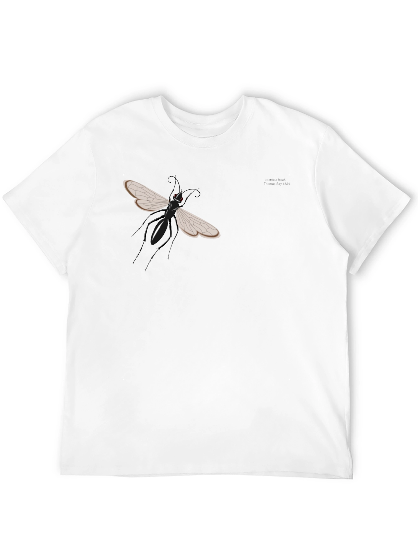 Mens Black Graphic Tee - Insect Design