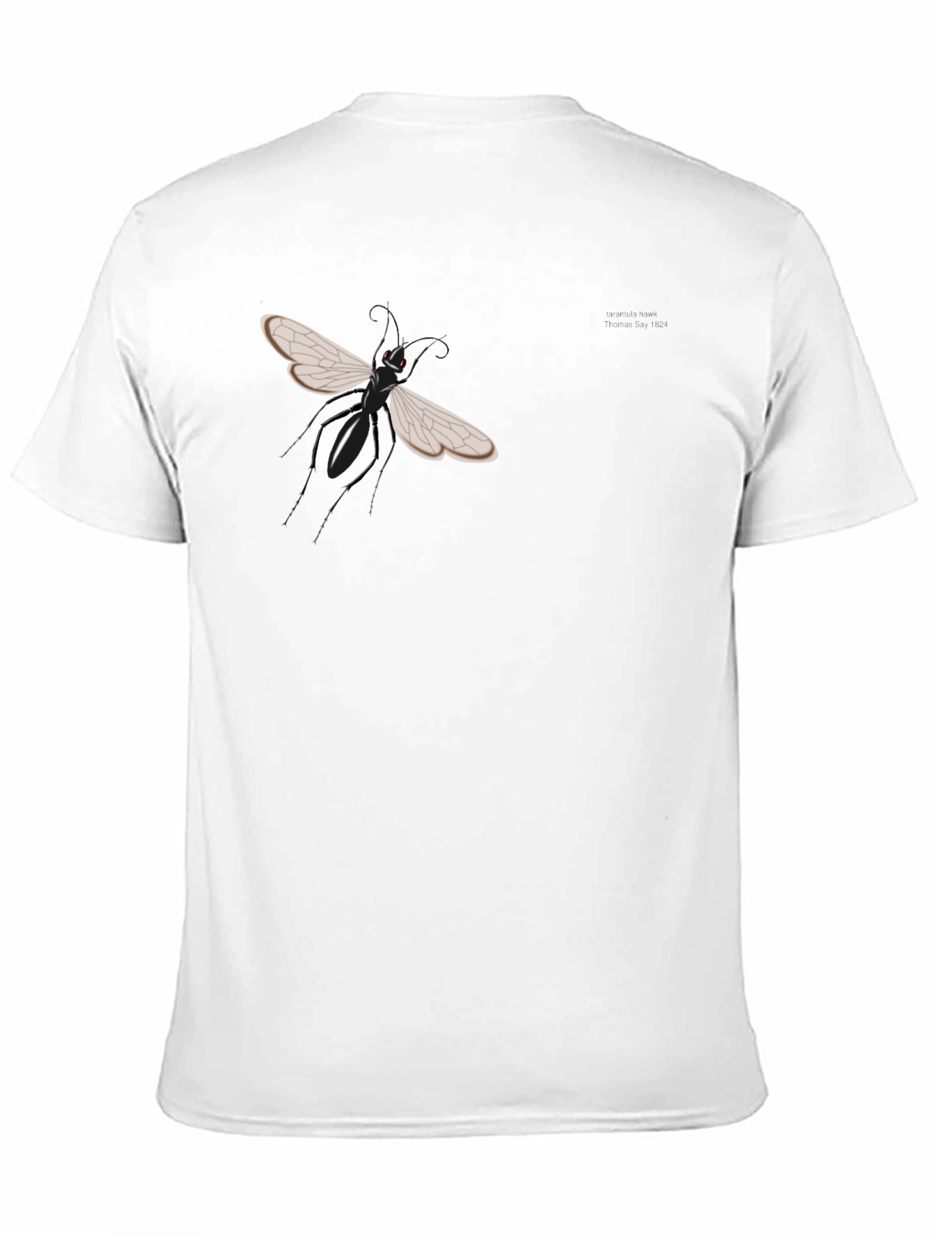 Mens Black Graphic Tee - Insect Design