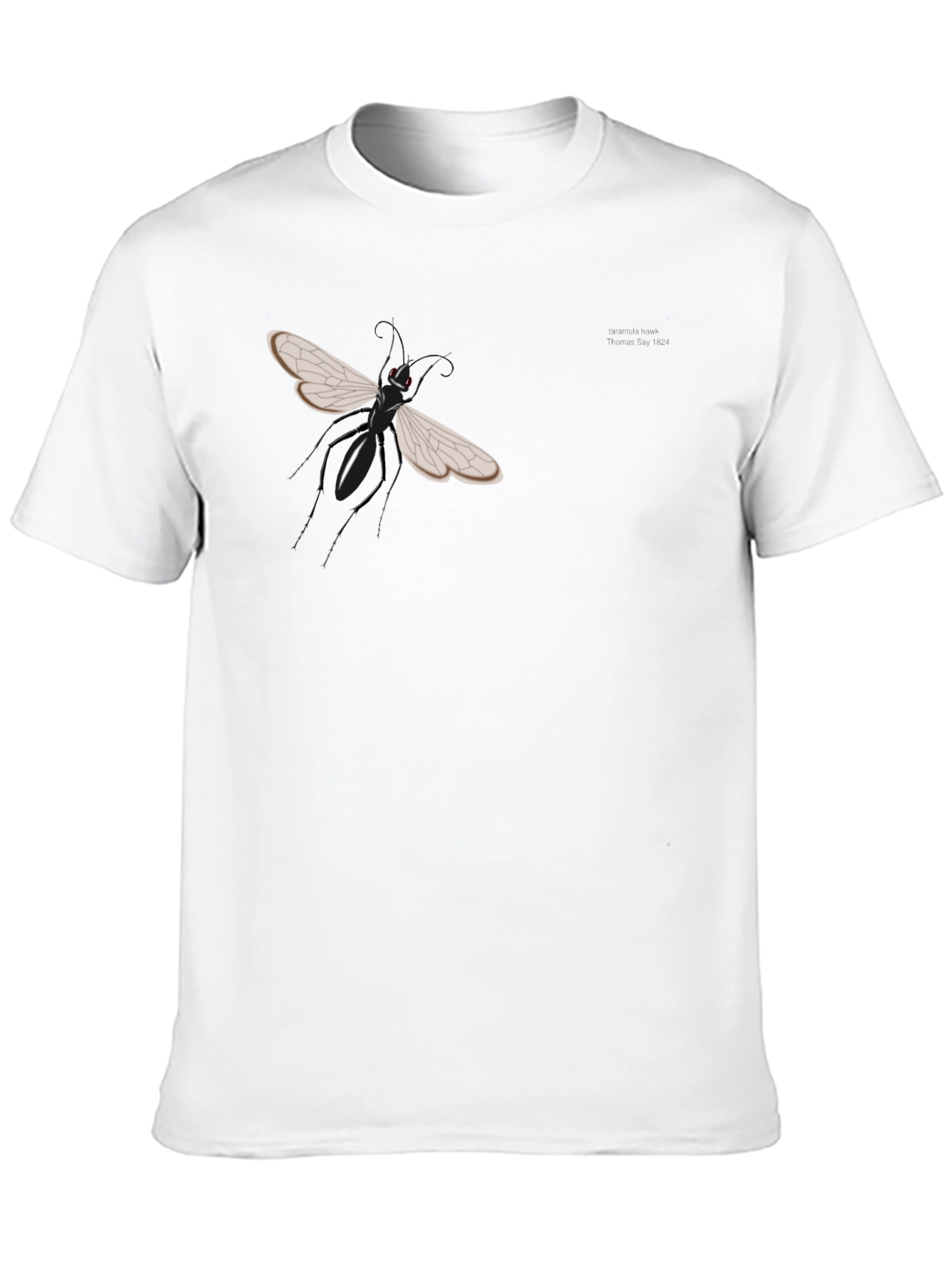 Mens Black Graphic Tee - Insect Design