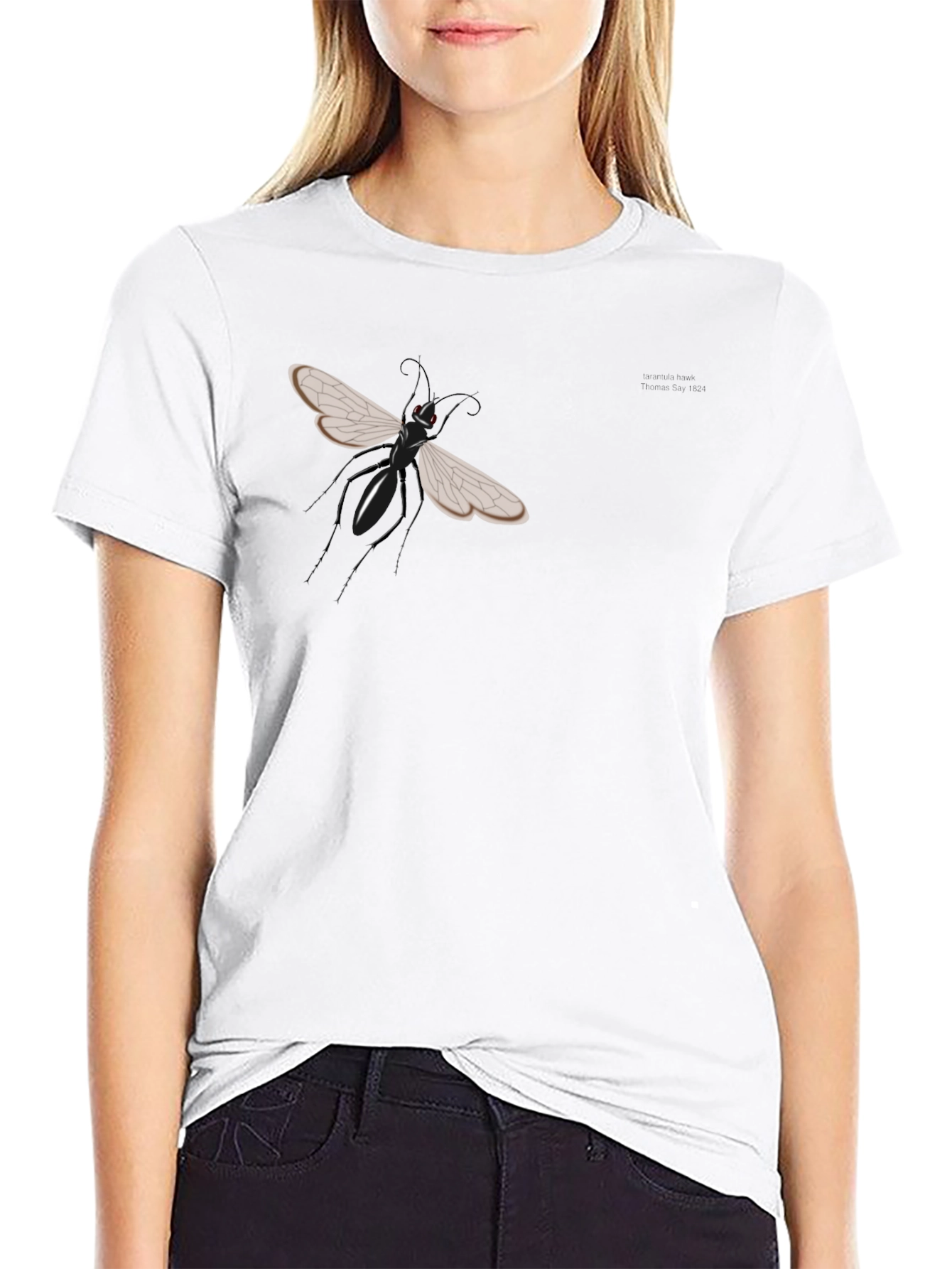 Mens Black Graphic Tee - Insect Design