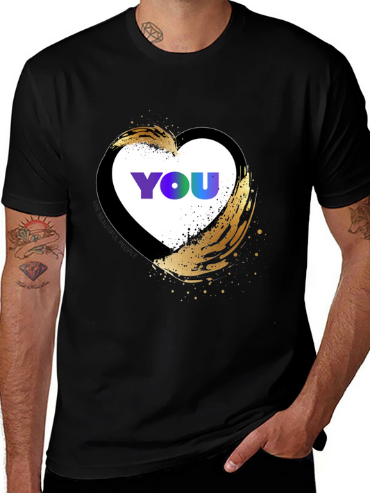 YOU Heart Graphic T-Shirt - Trendy Casual Top