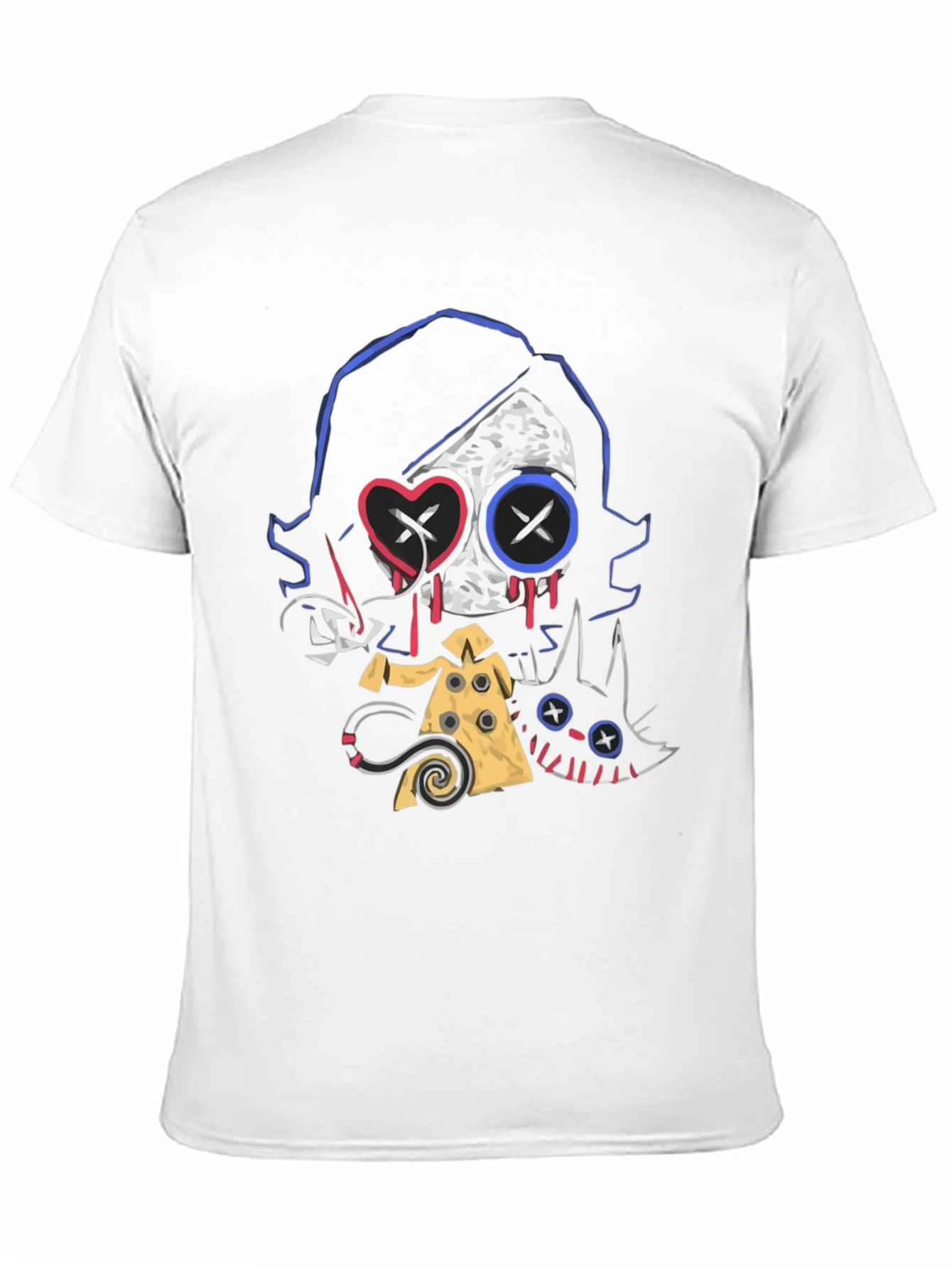 Creepy Cute Character Graphic Black T-Shirt
