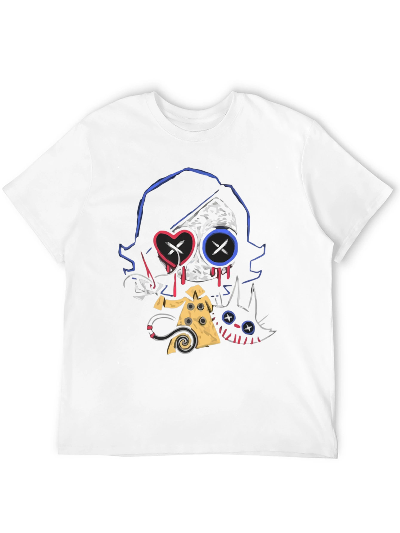 Creepy Cute Character Graphic Black T-Shirt