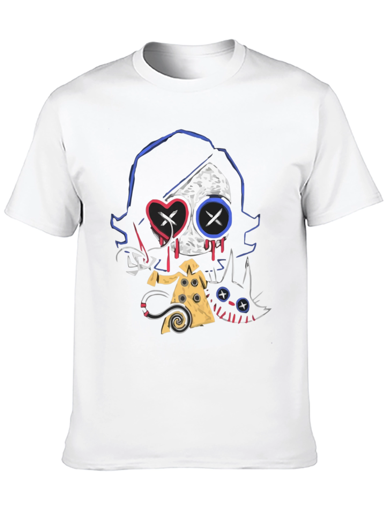 Creepy Cute Character Graphic Black T-Shirt