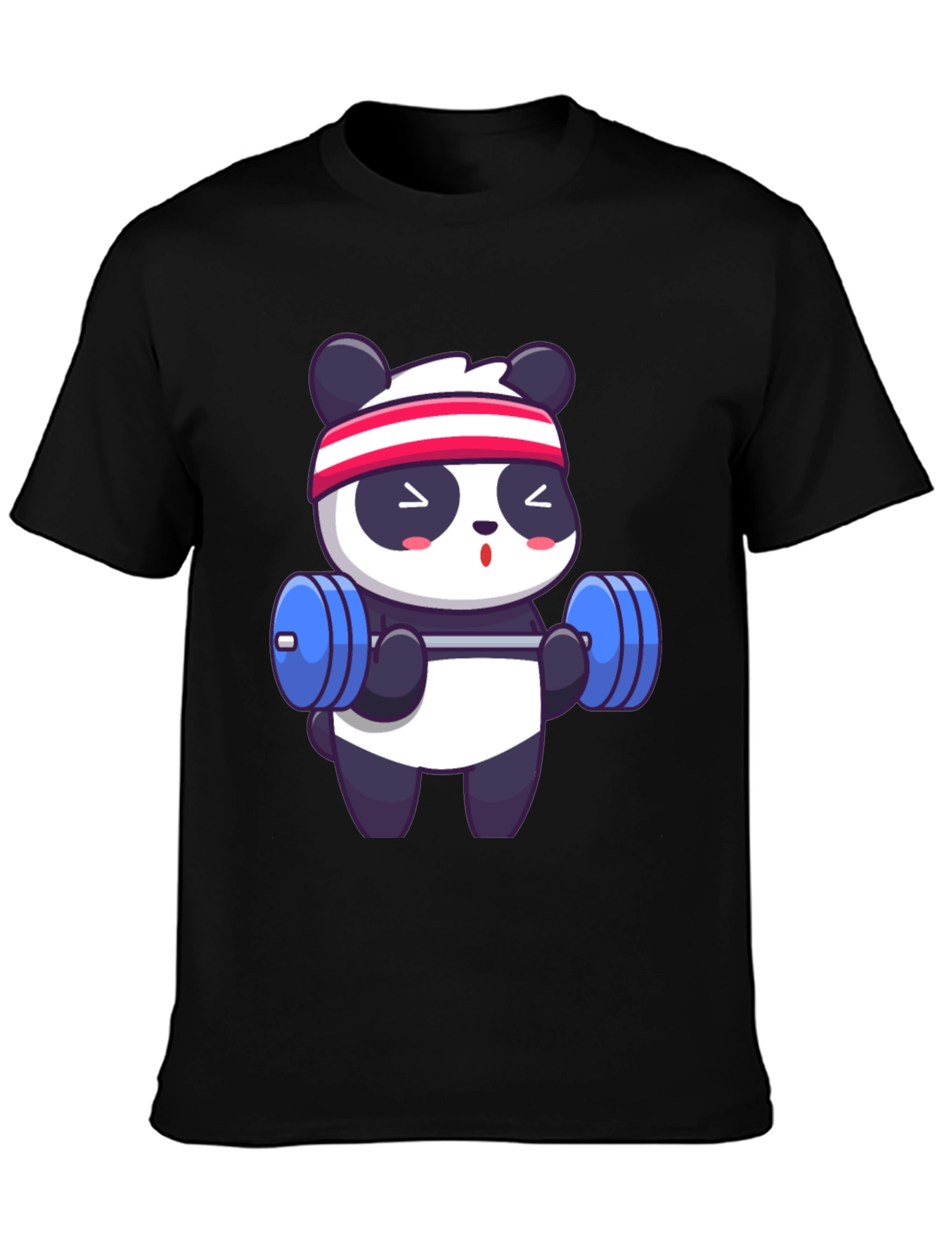 Cute Panda Gym T-Shirt - Black