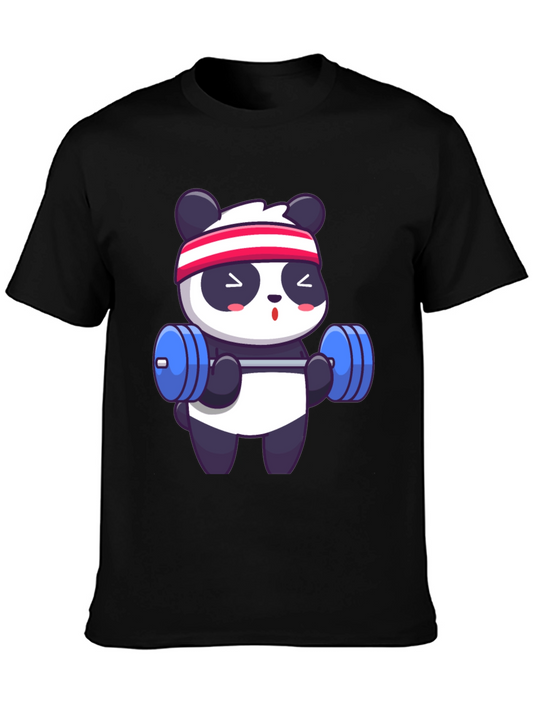 Cute Panda Gym T-Shirt - Black