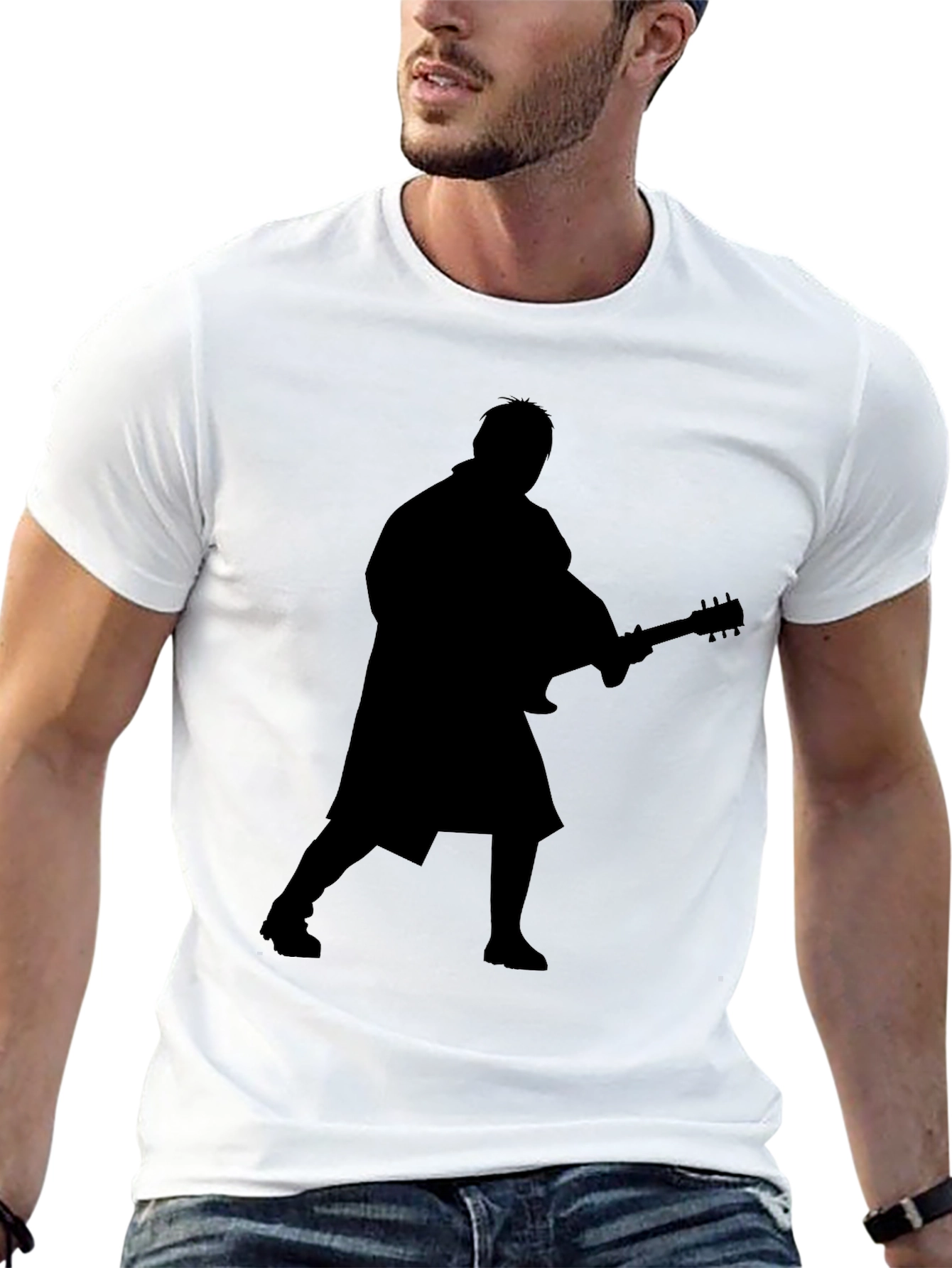 Silhouette Guitar Player Black T-Shirt