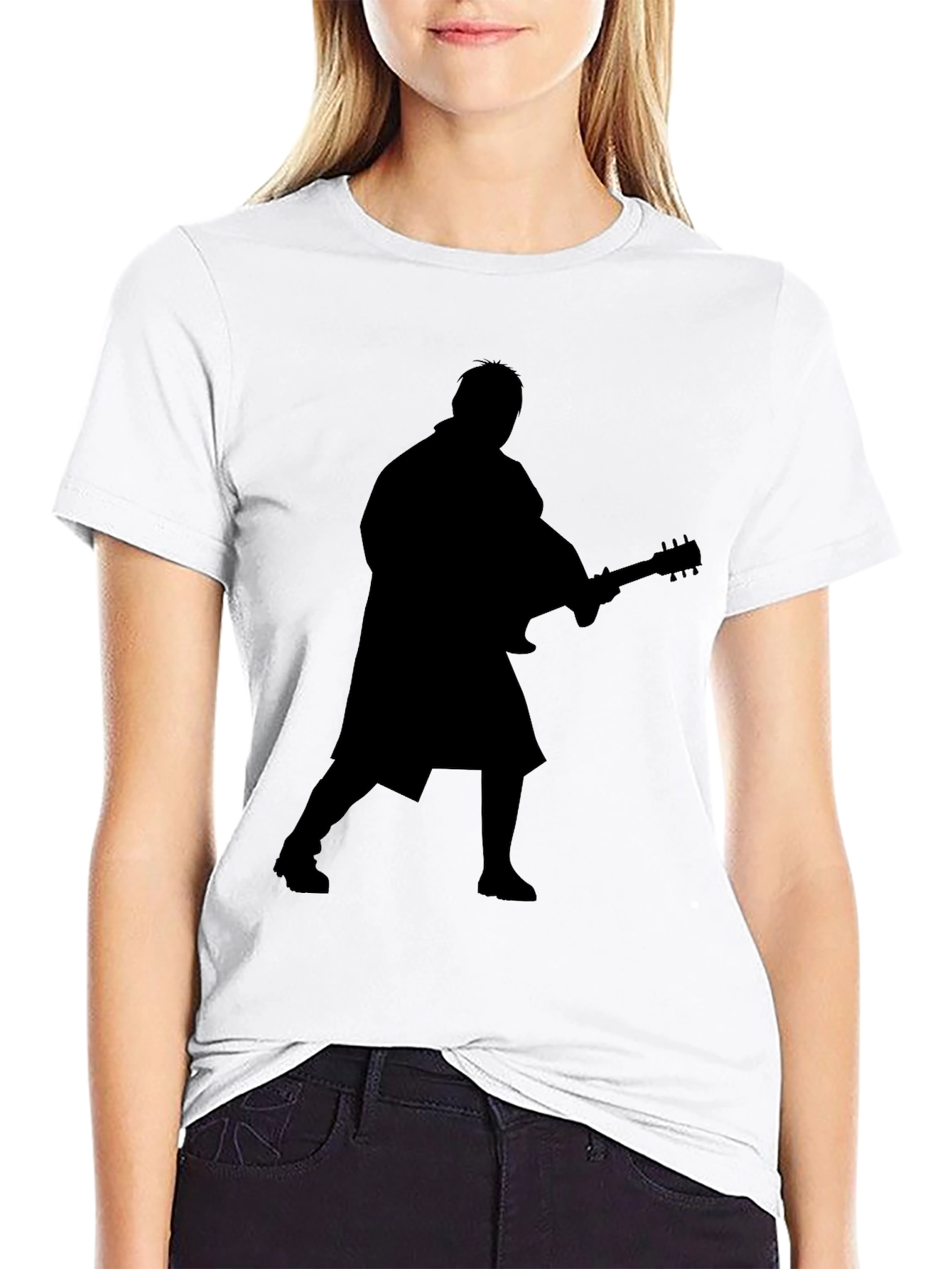 Silhouette Guitar Player Black T-Shirt