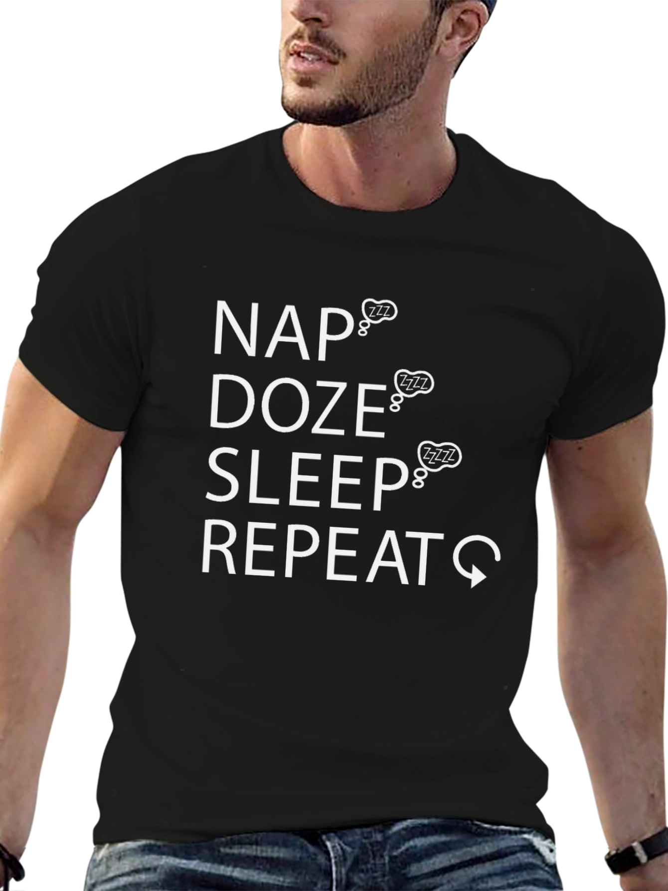 Nap Doze Sleep Repeat Graphic T-Shirt