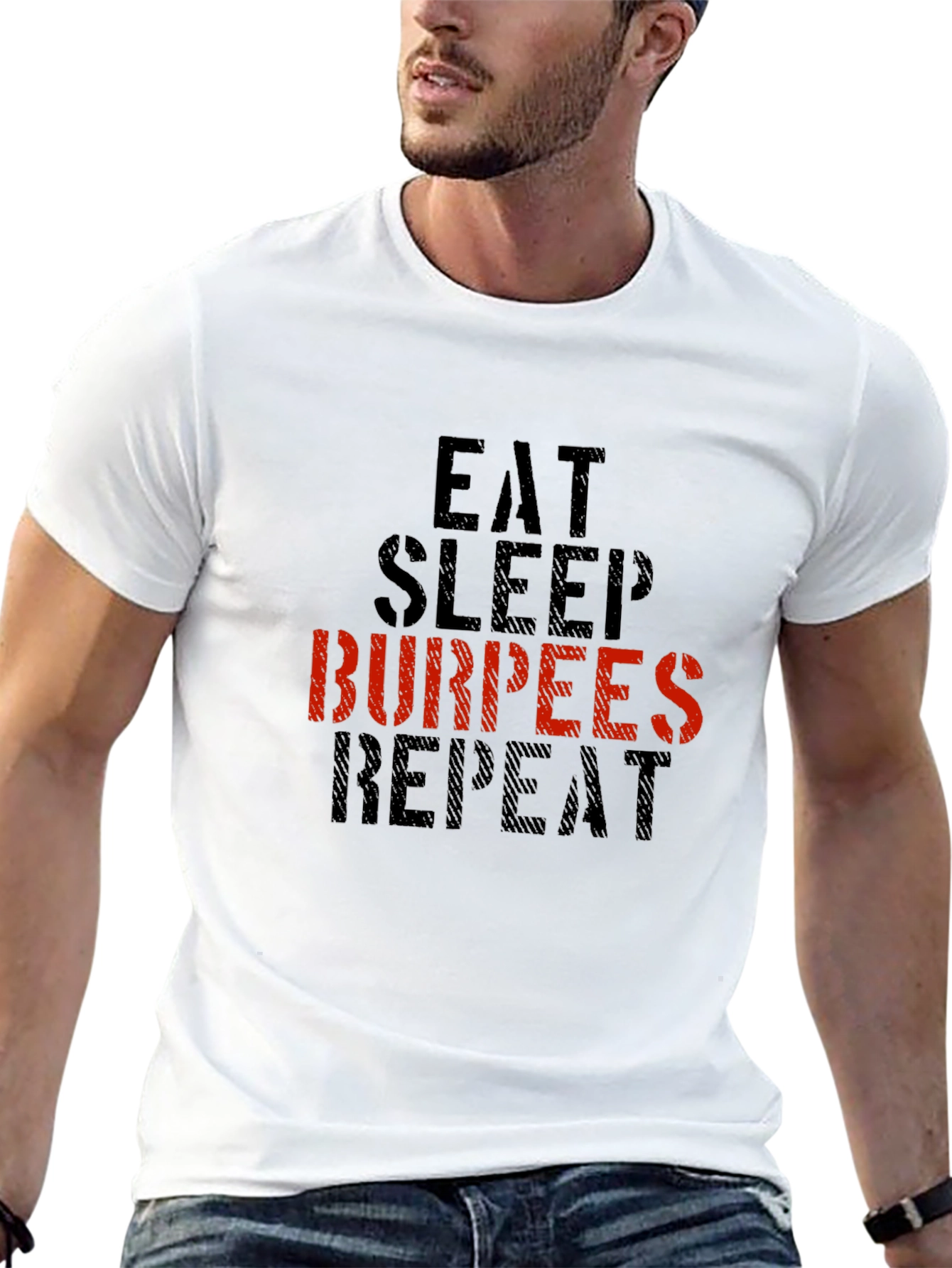 Eat Sleep Burpees Repeat Fitness T-Shirt