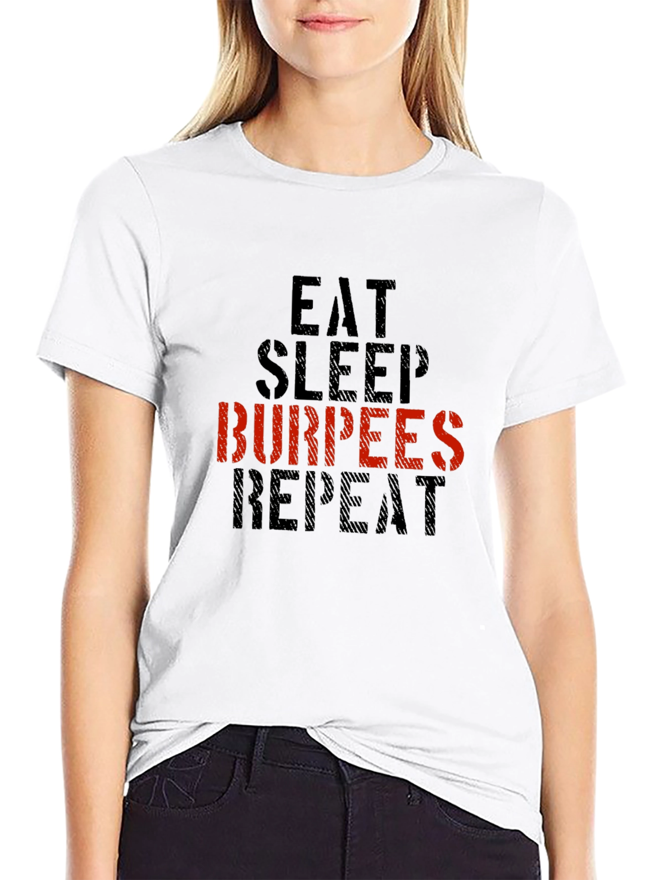 Eat Sleep Burpees Repeat Fitness T-Shirt