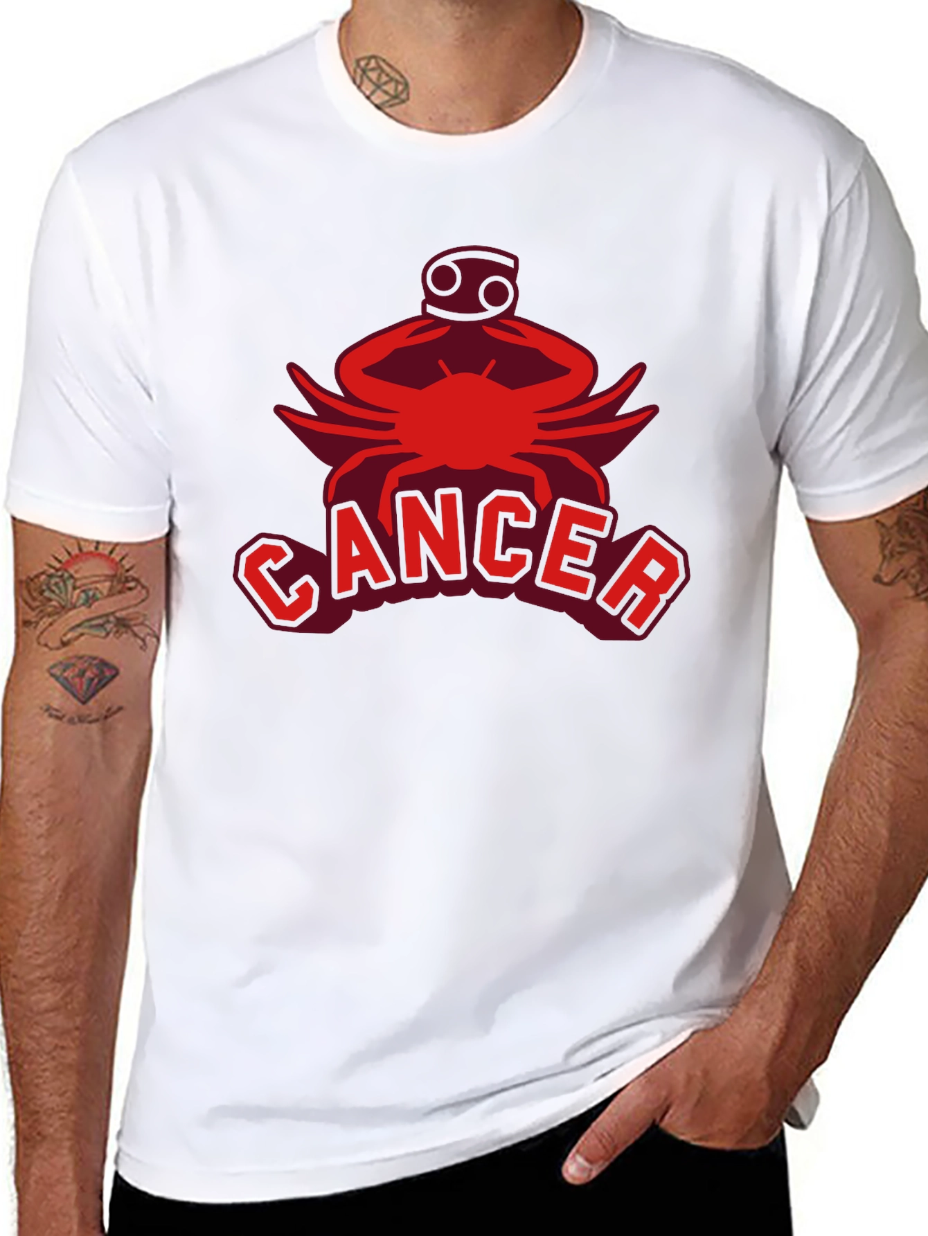Cancer Zodiac T-Shirt: Red Graphic Tee