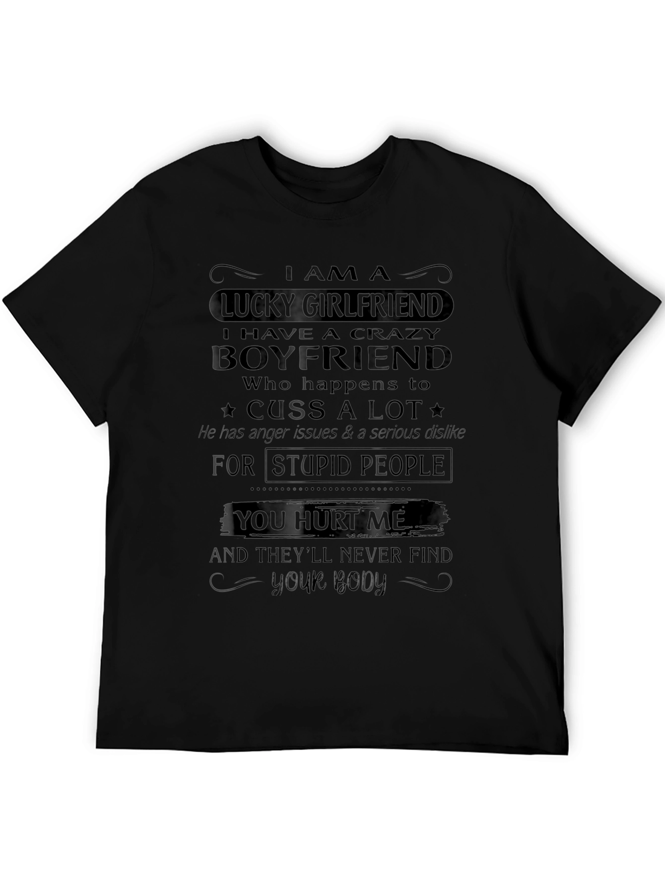 Lucky Girlfriend Crazy Boyfriend Graphic Tee
