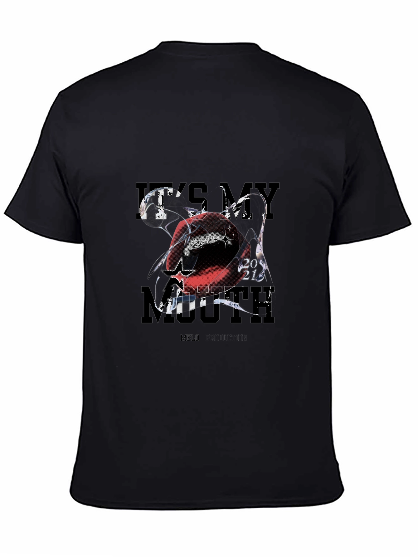 Its My Mouth Melo Graphic Black T-Shirt