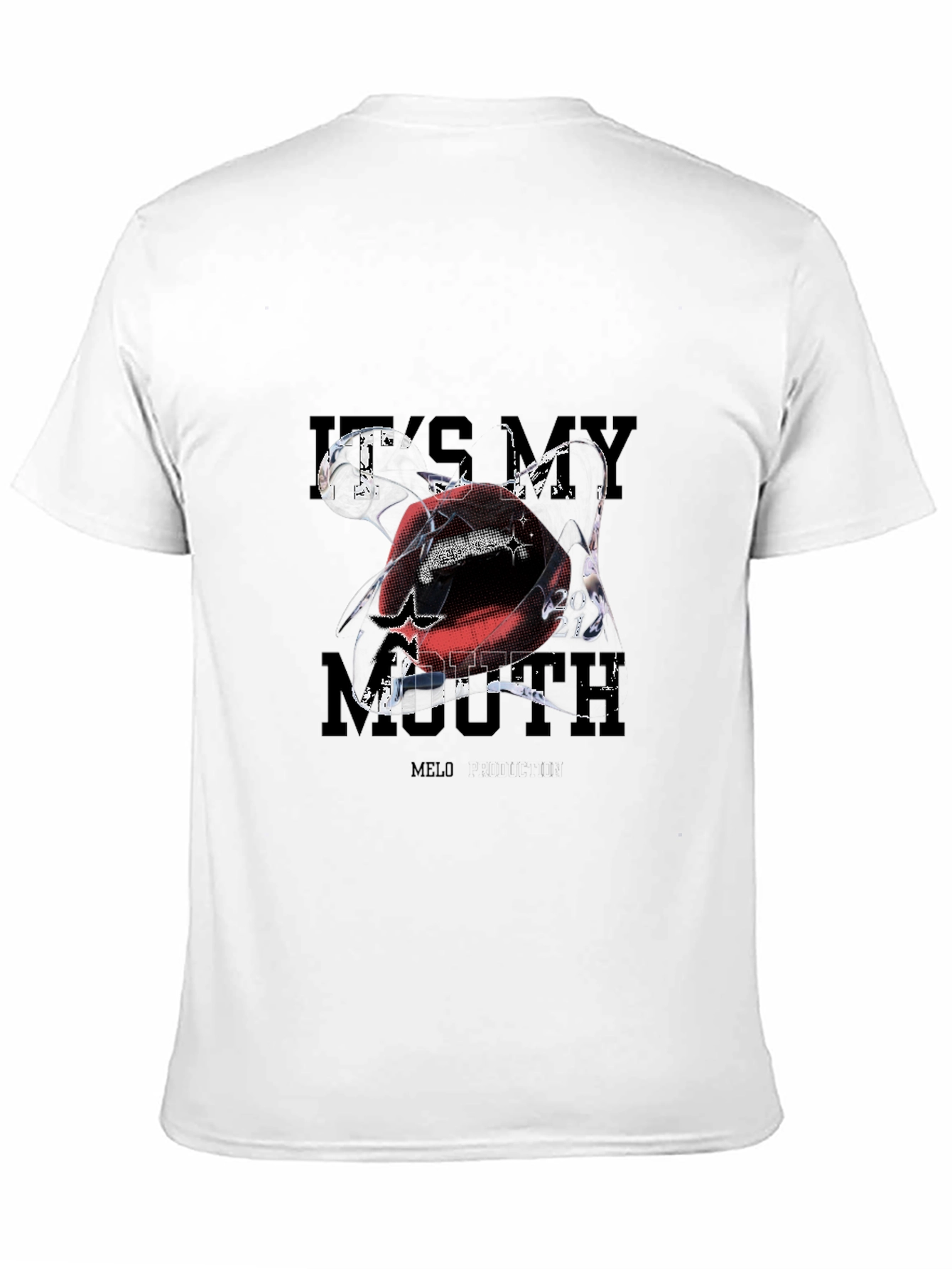 Its My Mouth Melo Graphic Black T-Shirt