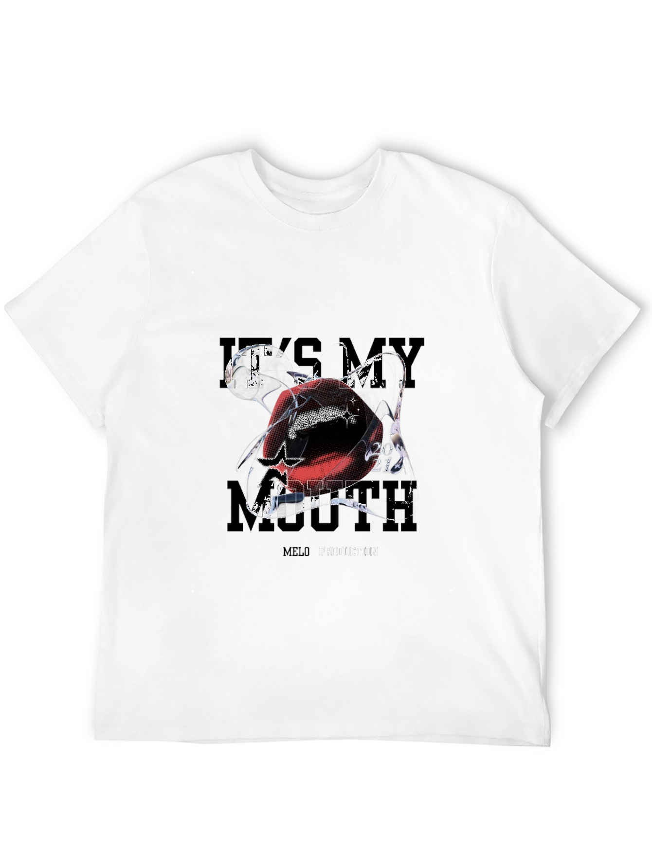 Its My Mouth Melo Graphic Black T-Shirt