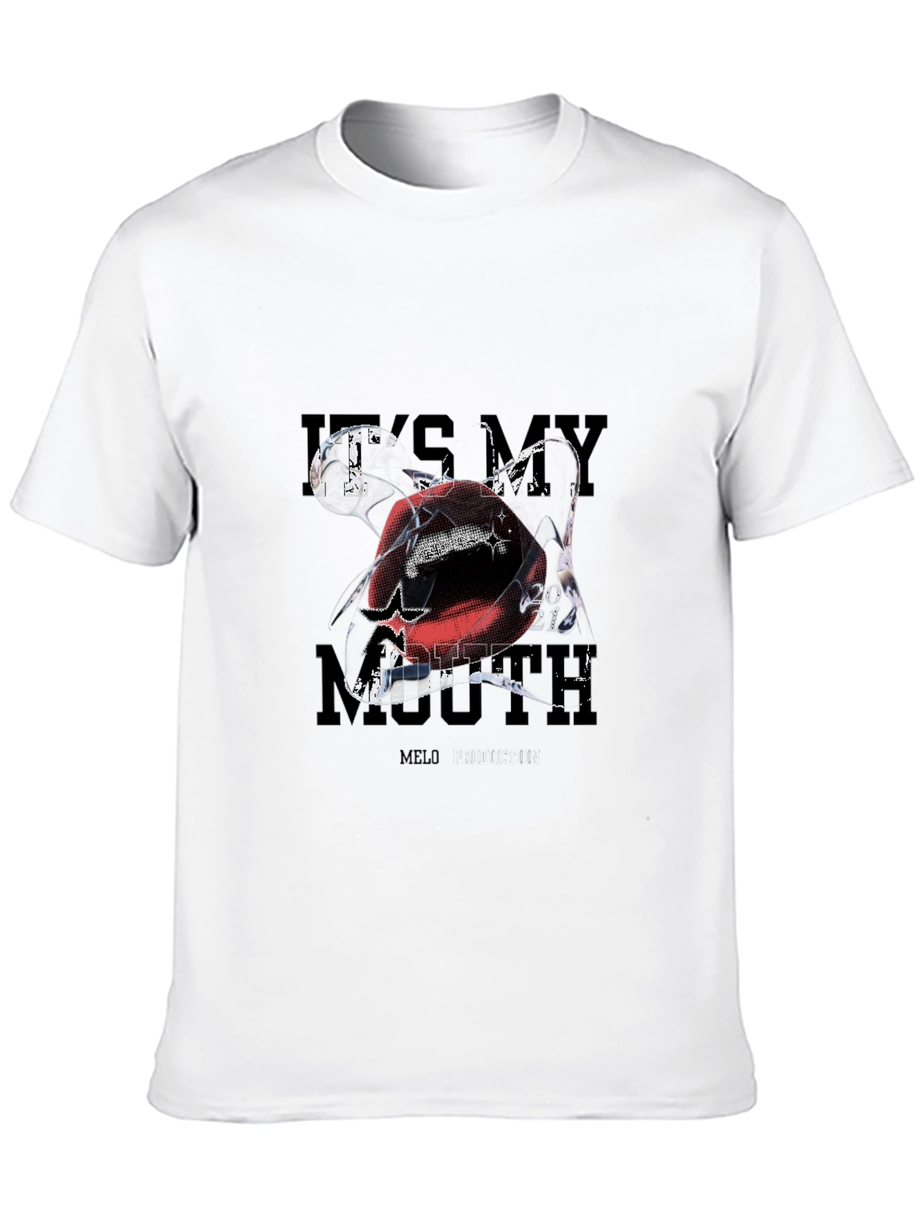 Its My Mouth Melo Graphic Black T-Shirt