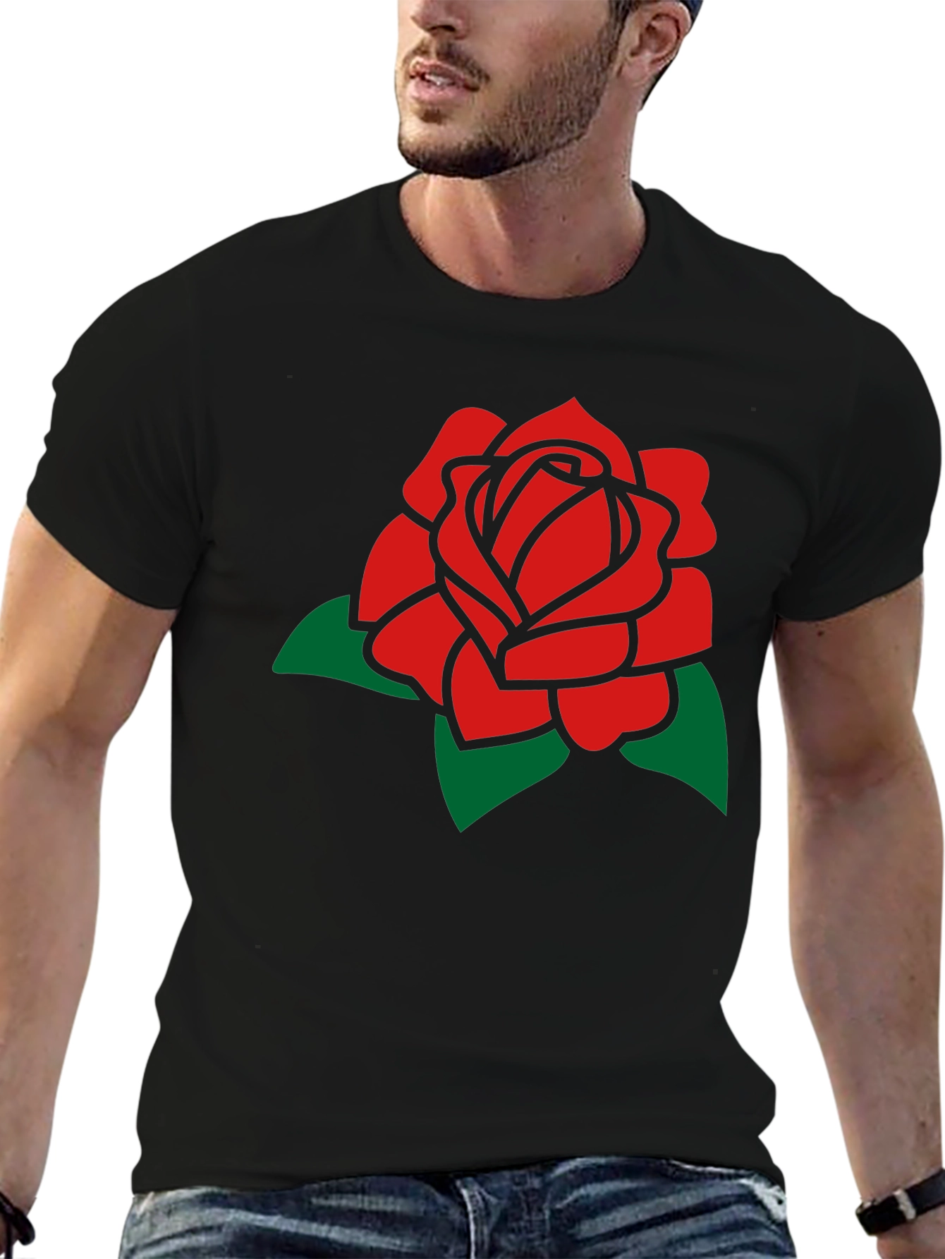 Rose Graphic T-Shirt - Black