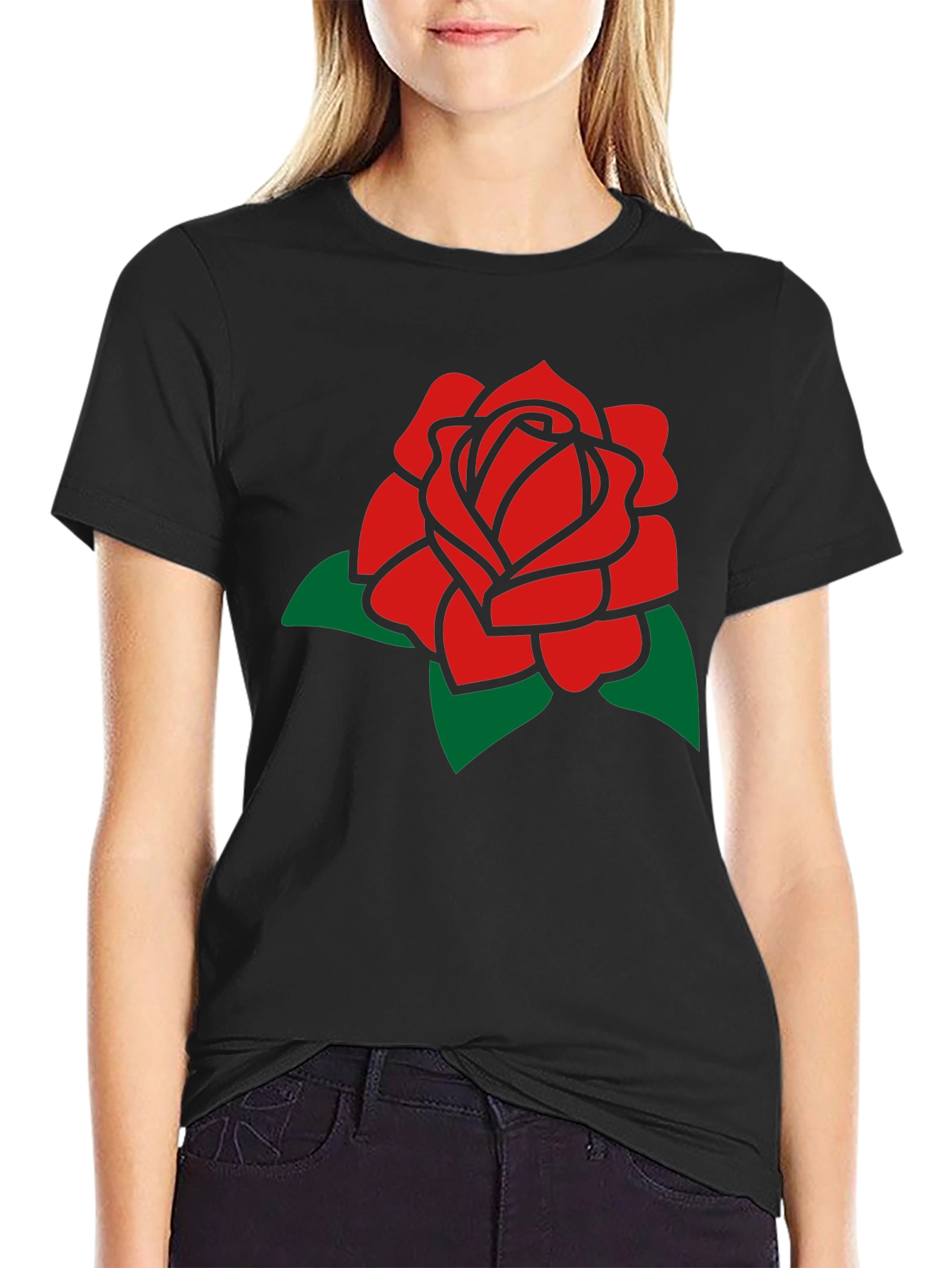 Rose Graphic T-Shirt - Black