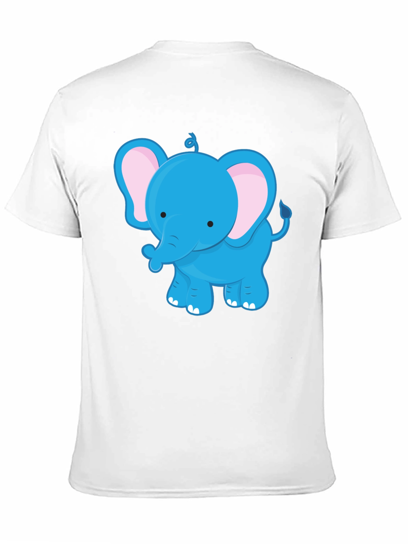 Cute Blue Elephant Graphic Tee - Unisex Black T-Shirt