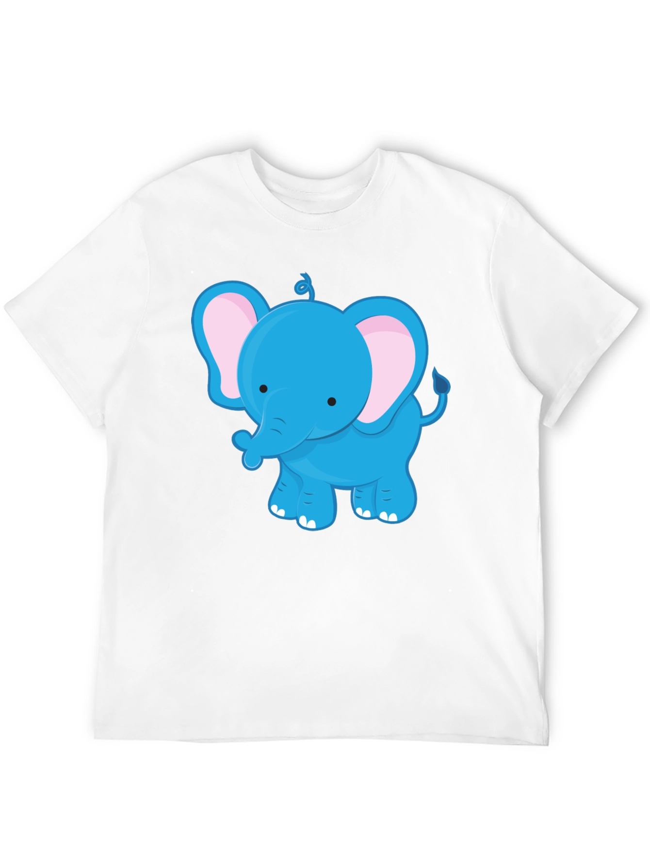 Cute Blue Elephant Graphic Tee - Unisex Black T-Shirt