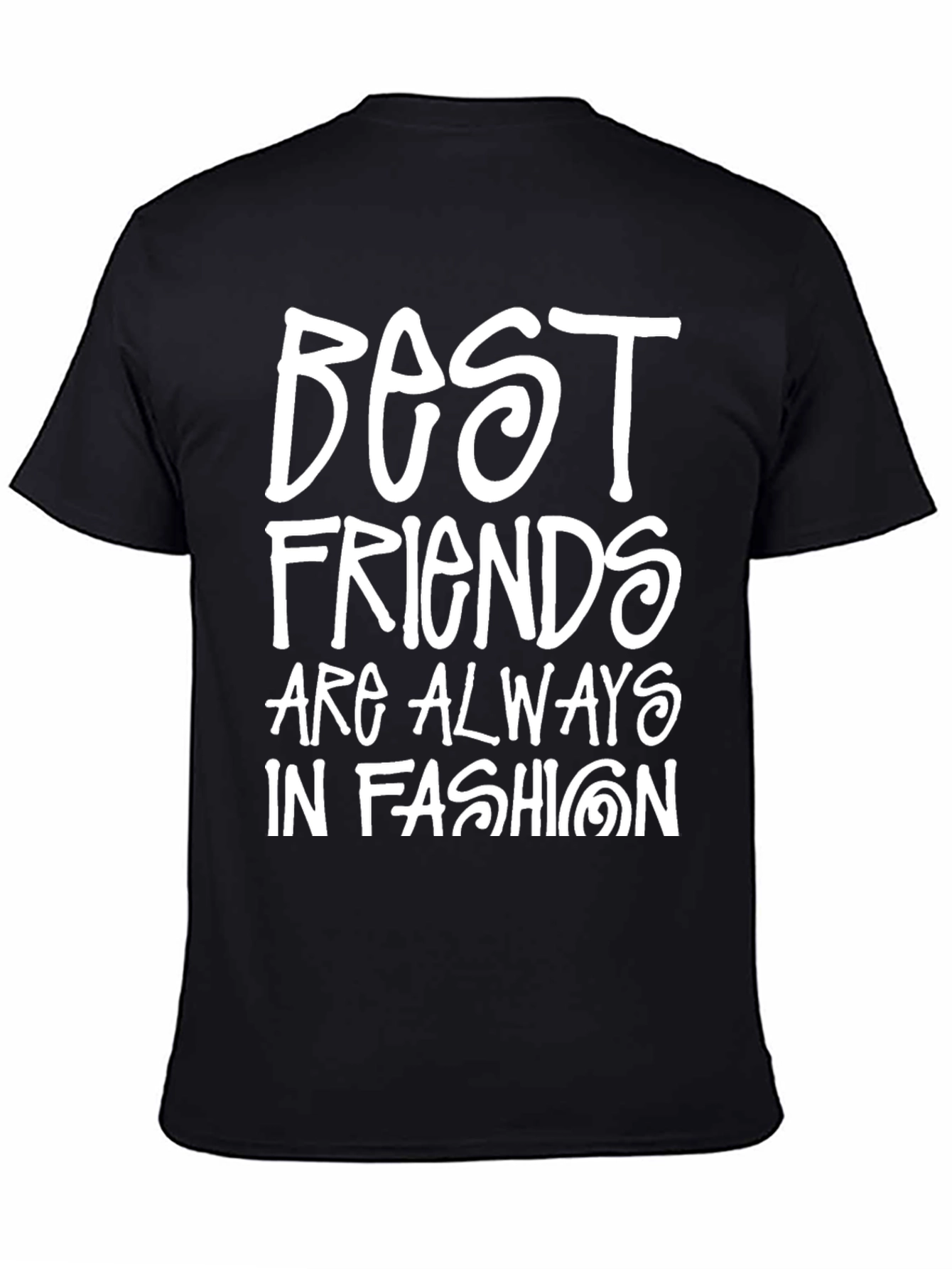 Best Friends in Fashion Black Graphic T-Shirt