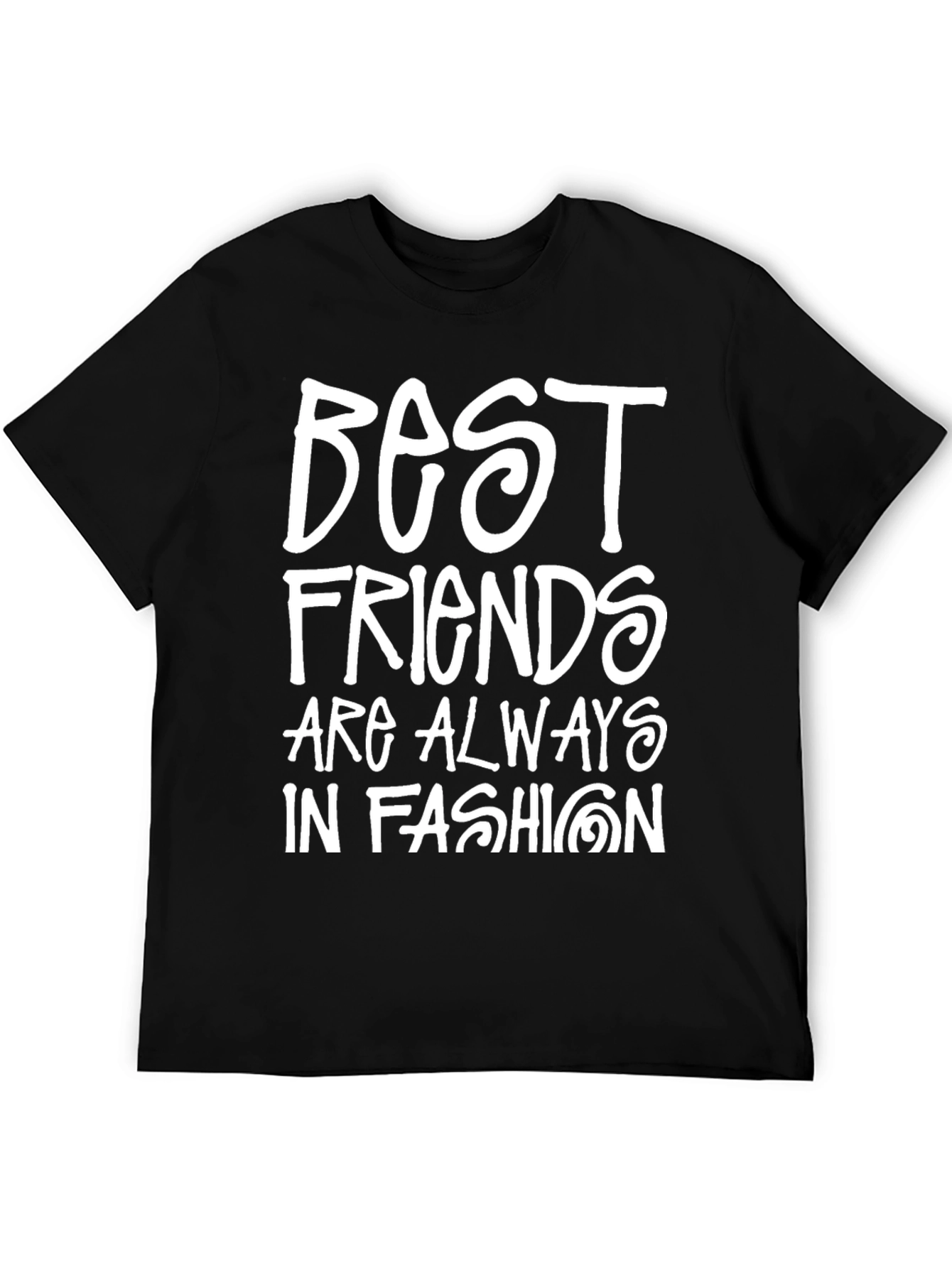 Best Friends in Fashion Black Graphic T-Shirt