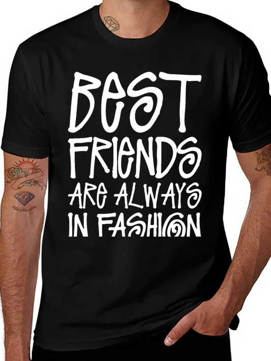 Best Friends in Fashion Black Graphic T-Shirt
