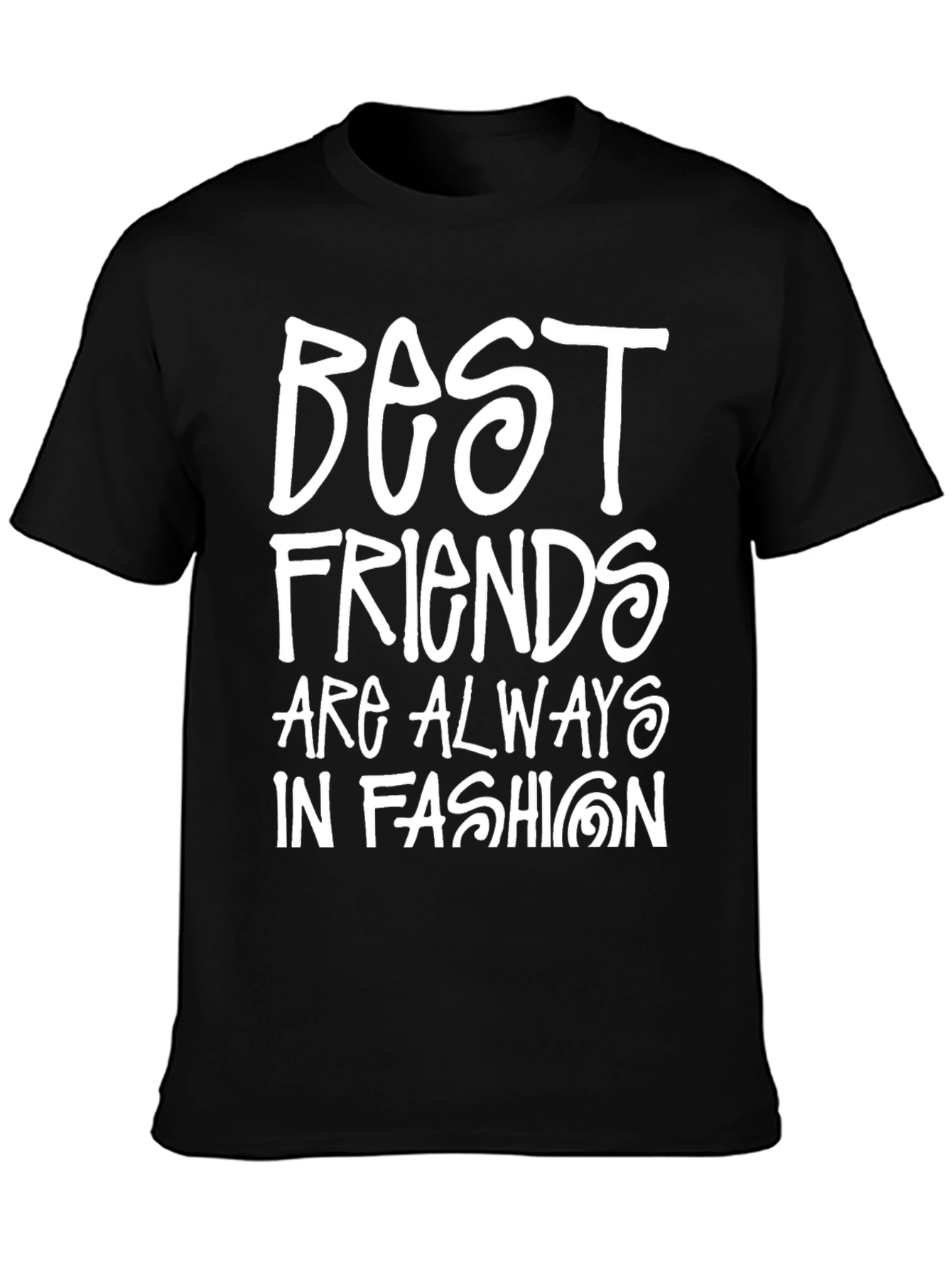 Best Friends in Fashion Black Graphic T-Shirt