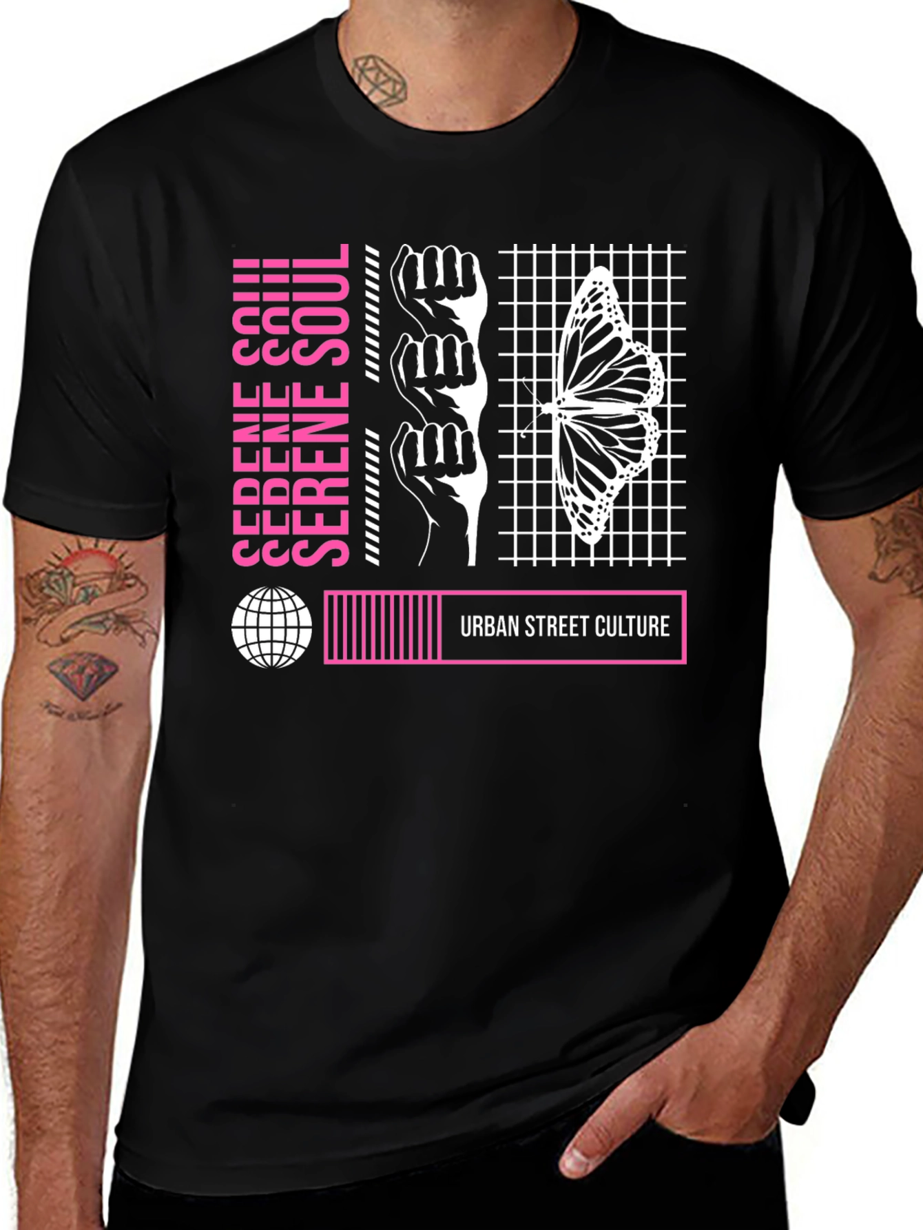 Serene Soul Urban Street Culture Graphic T-Shirt