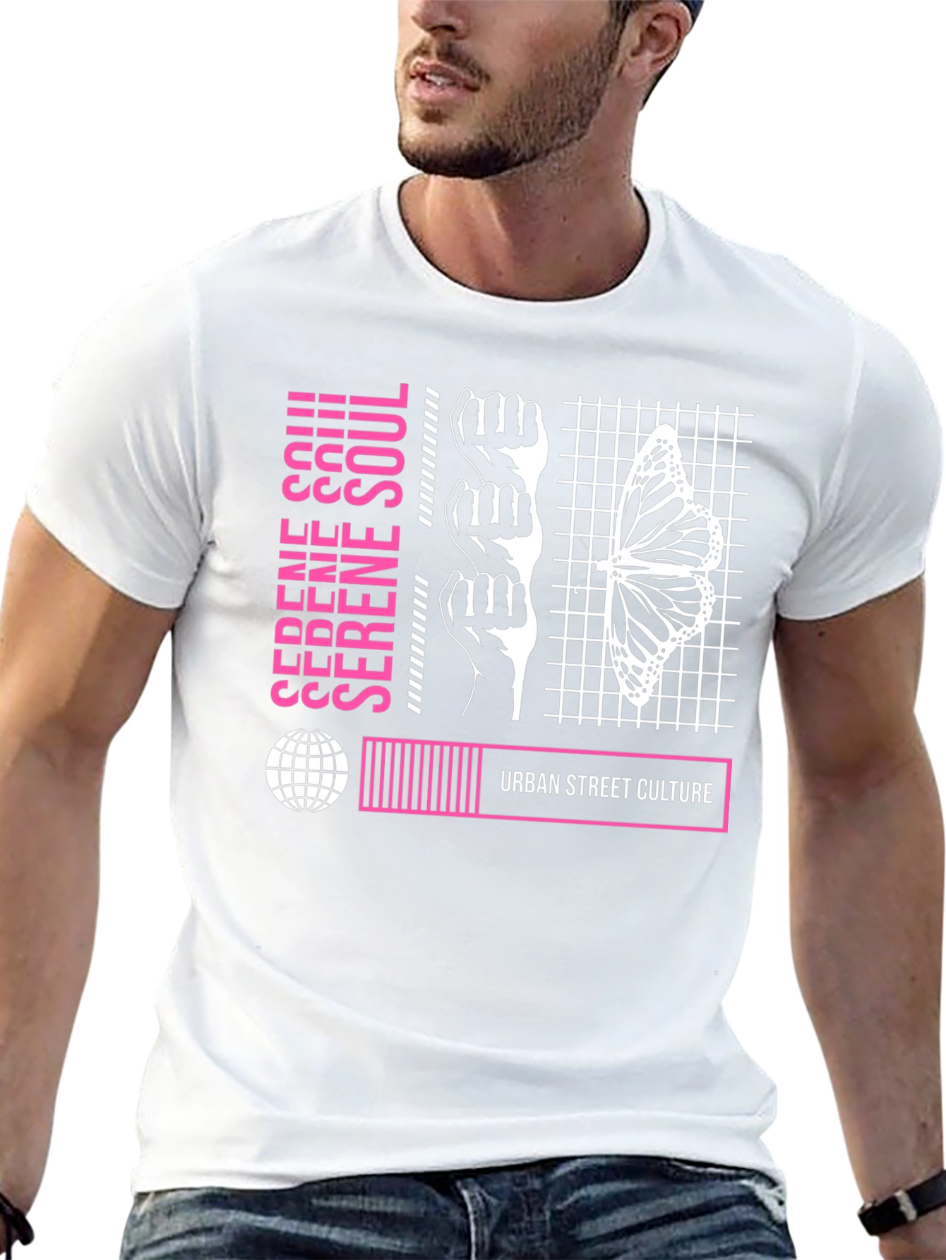 Serene Soul Urban Street Culture Graphic T-Shirt