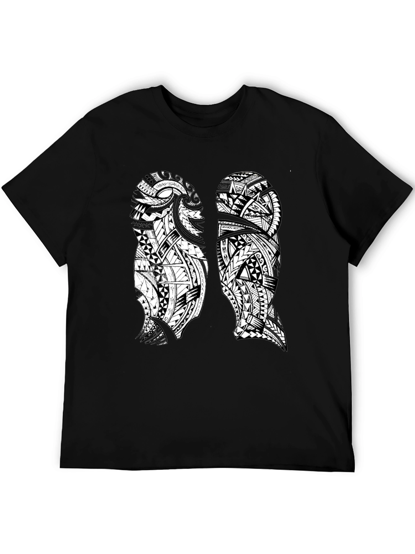 Tribal Lung Print Black T-Shirt